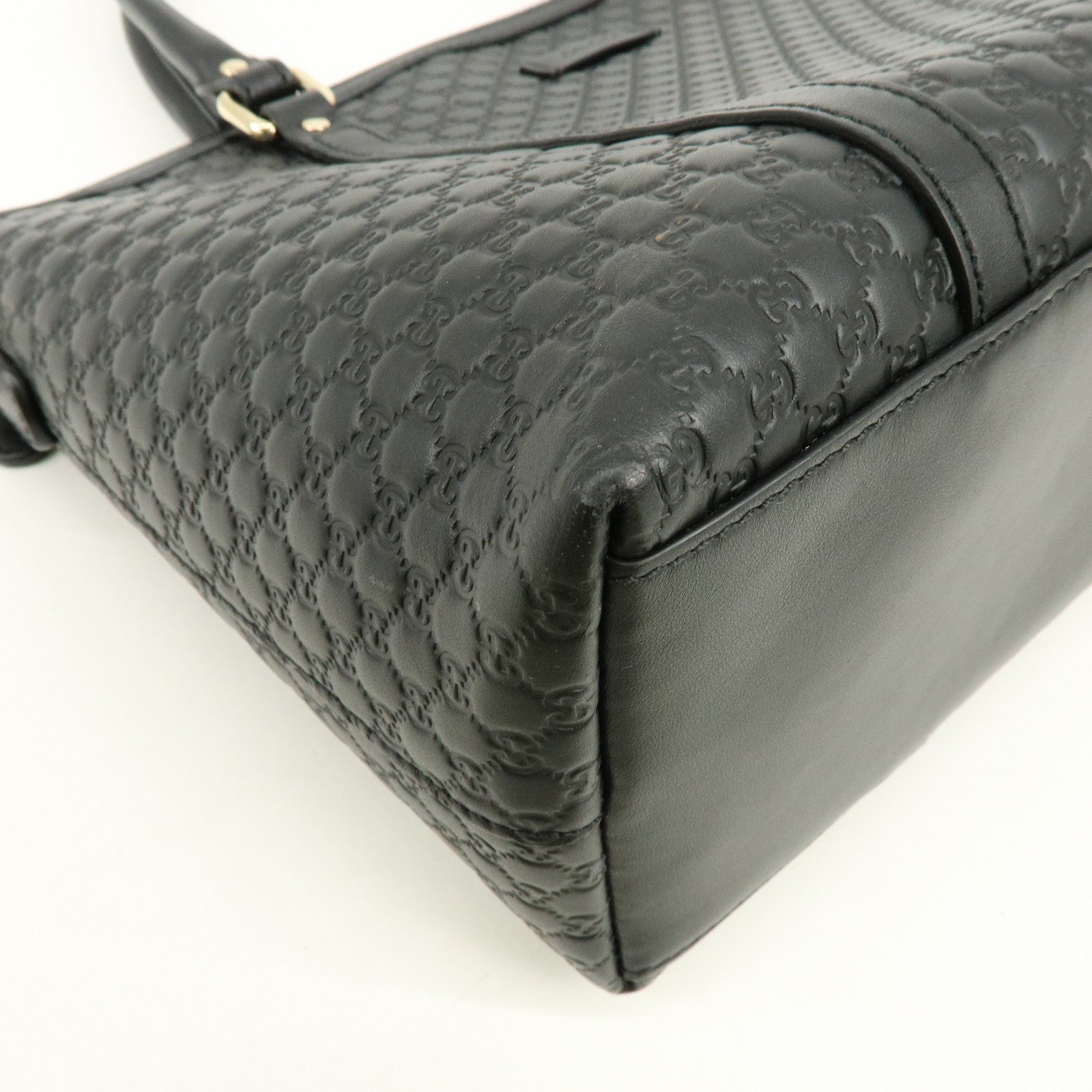 GUCCI Micro Guccissima Leather 2Way Bag Hand Bag Shoulder Bag Black