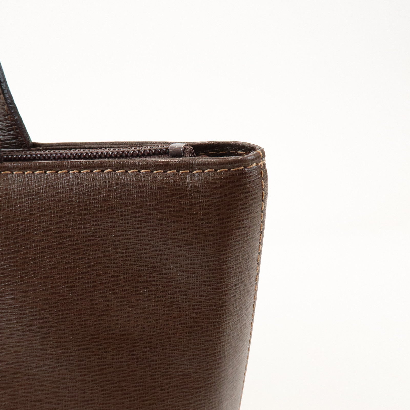 BURBERRY Logo Leather Tote Bag Shoulder Bag Brown