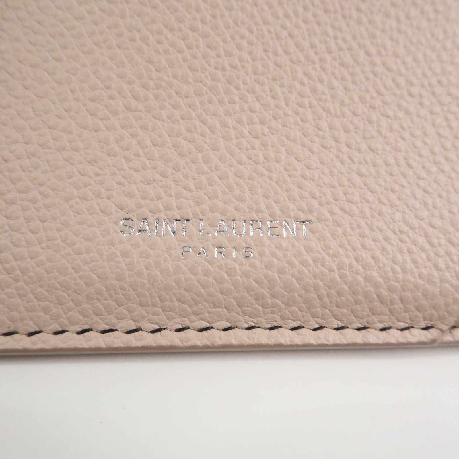 SAINT LAURENT PARIS Leather Card Case Card Holder Light Pink 458583