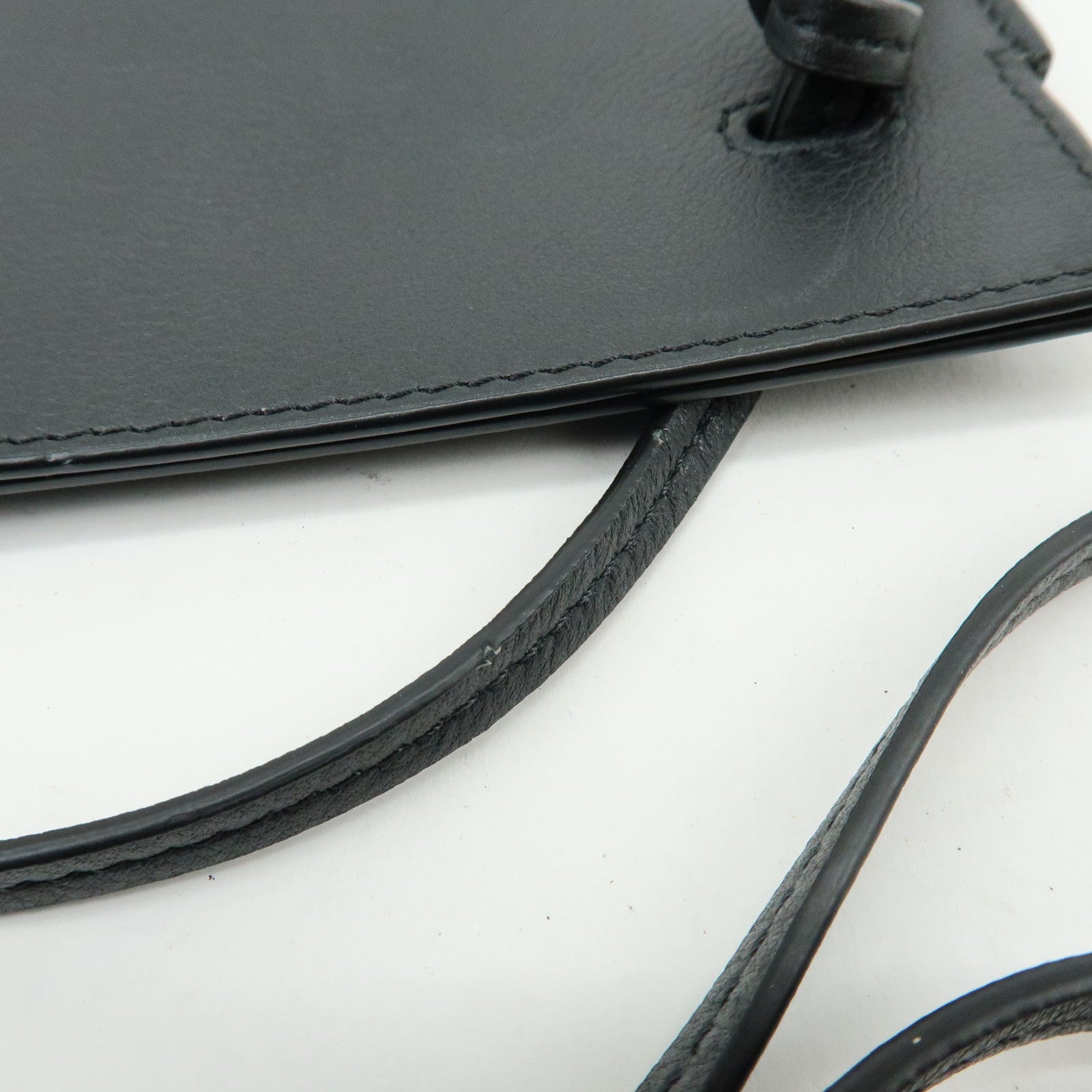 LOEWE Anagram Dice Pocket Shoulder Bag Calf Leather Crossbody Black