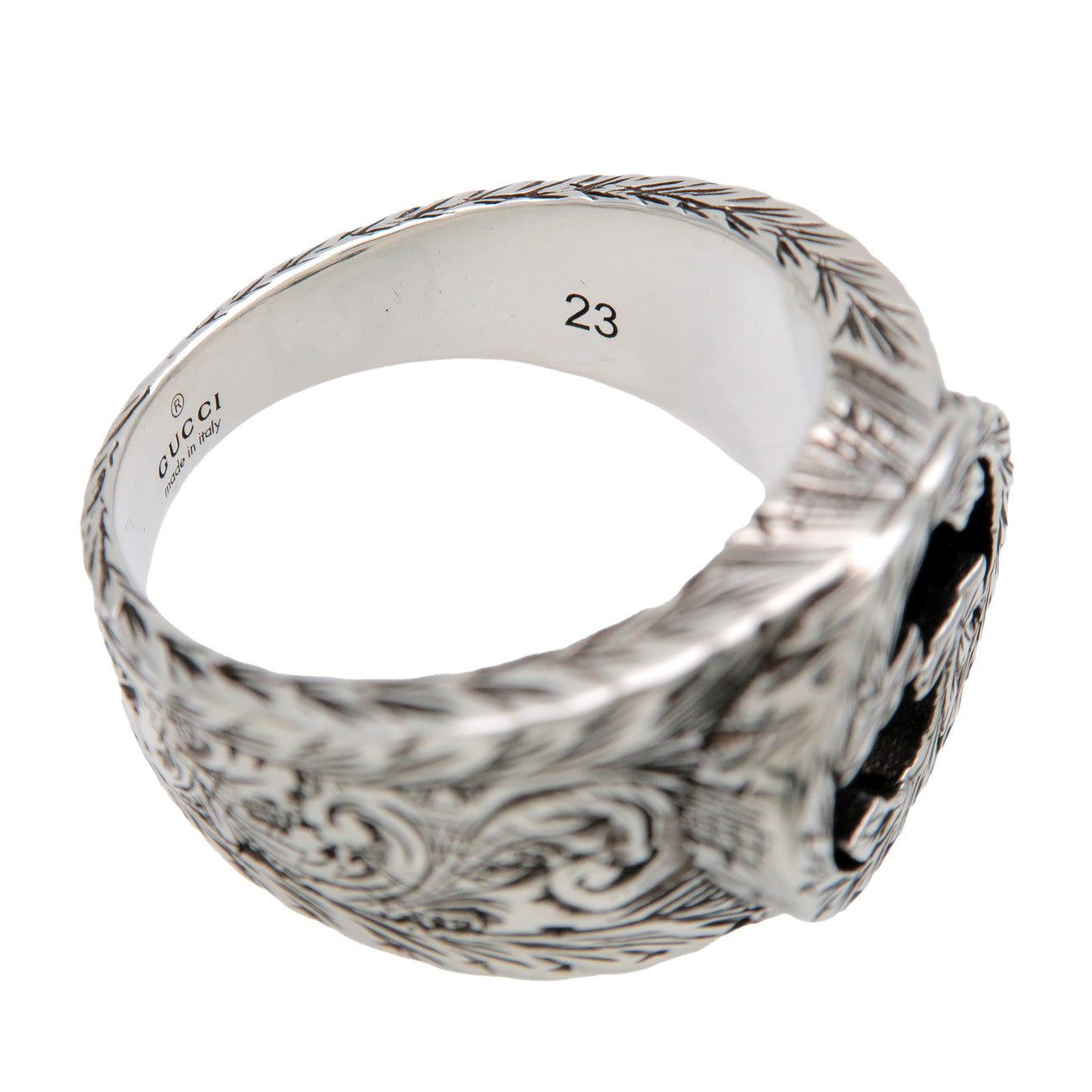 GUCCI Interlocking G Arabesuque Ring SV925 Silver #23 US10.25 EU63