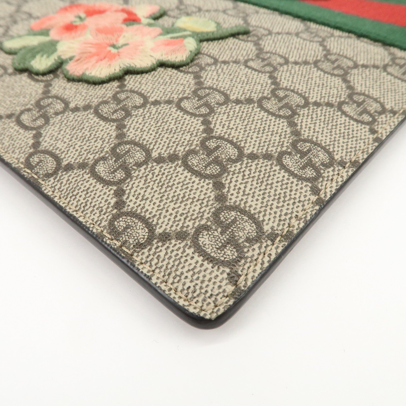 GUCCI  Sherry GG Supreme Leather Flora Clutch Bag Brown 431416