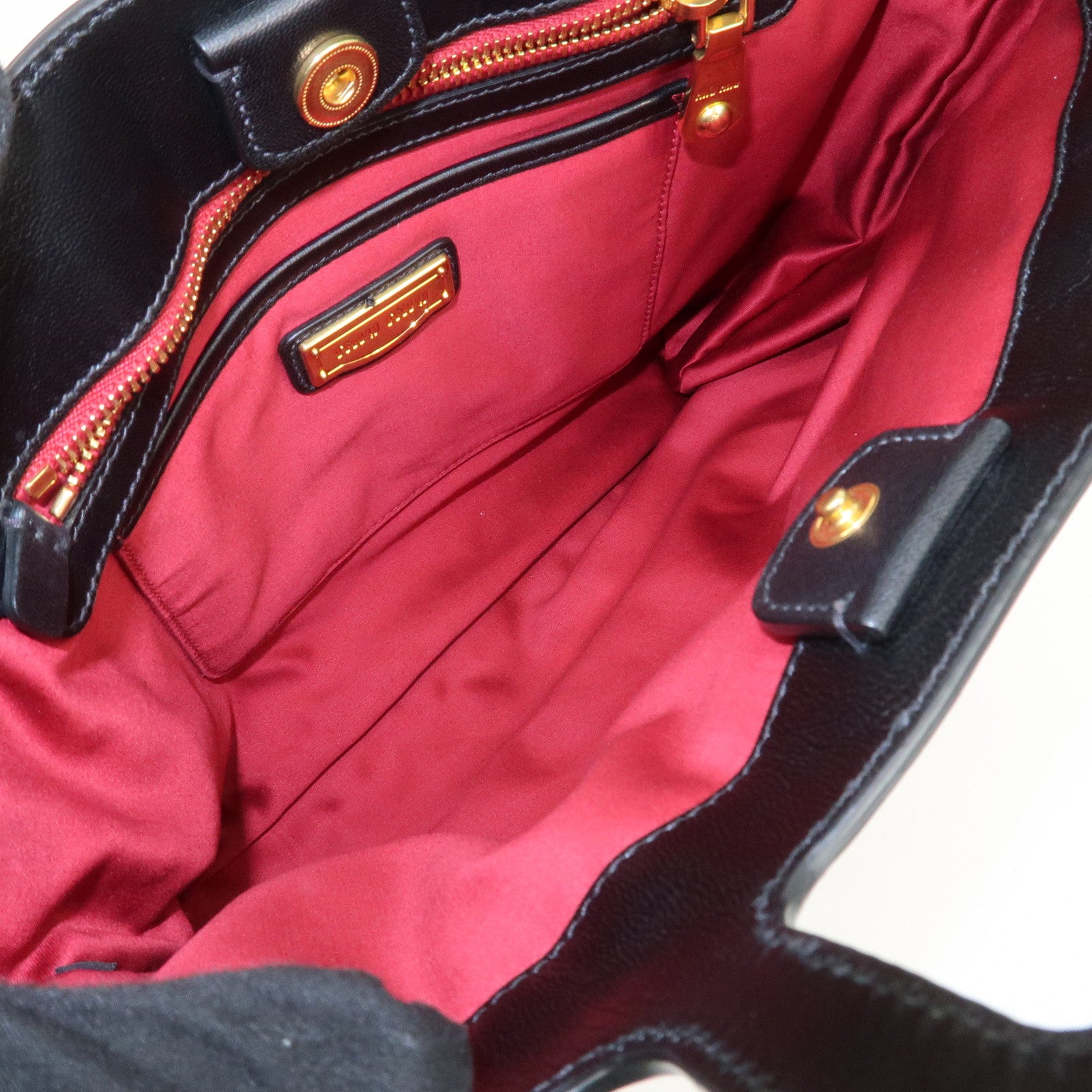 MIU MIU Matelasse 2Way Hand Bag Japan Limited Black Red