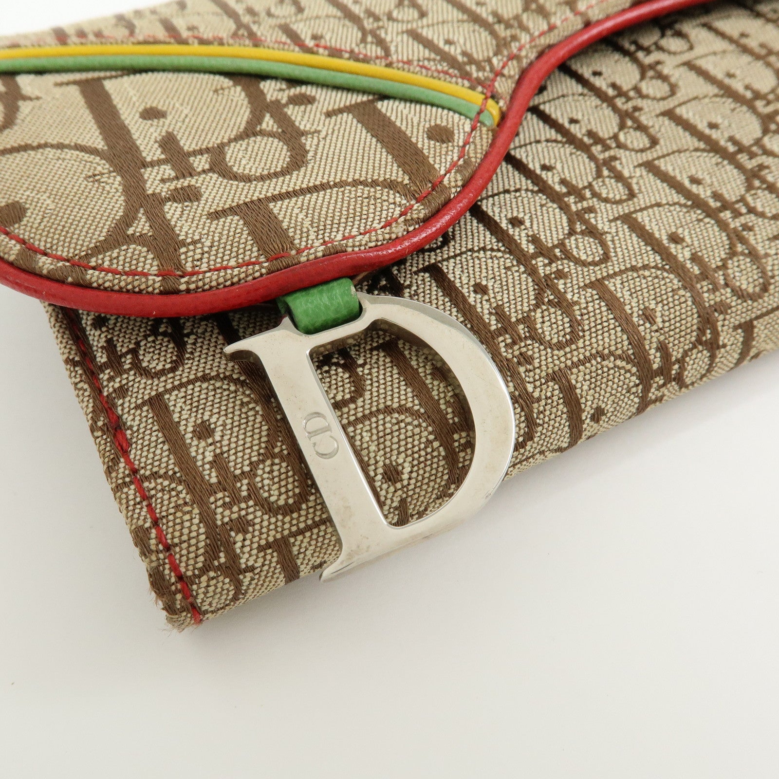 Christian Dior Rasta Trotter Canvas Leather Saddle Long Wallet
