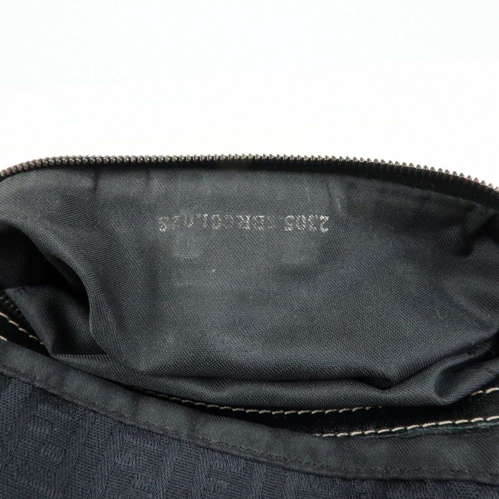 FENDI Zucchino Mamma Baguette Nylon Leather Shoulder Bag 8BR001