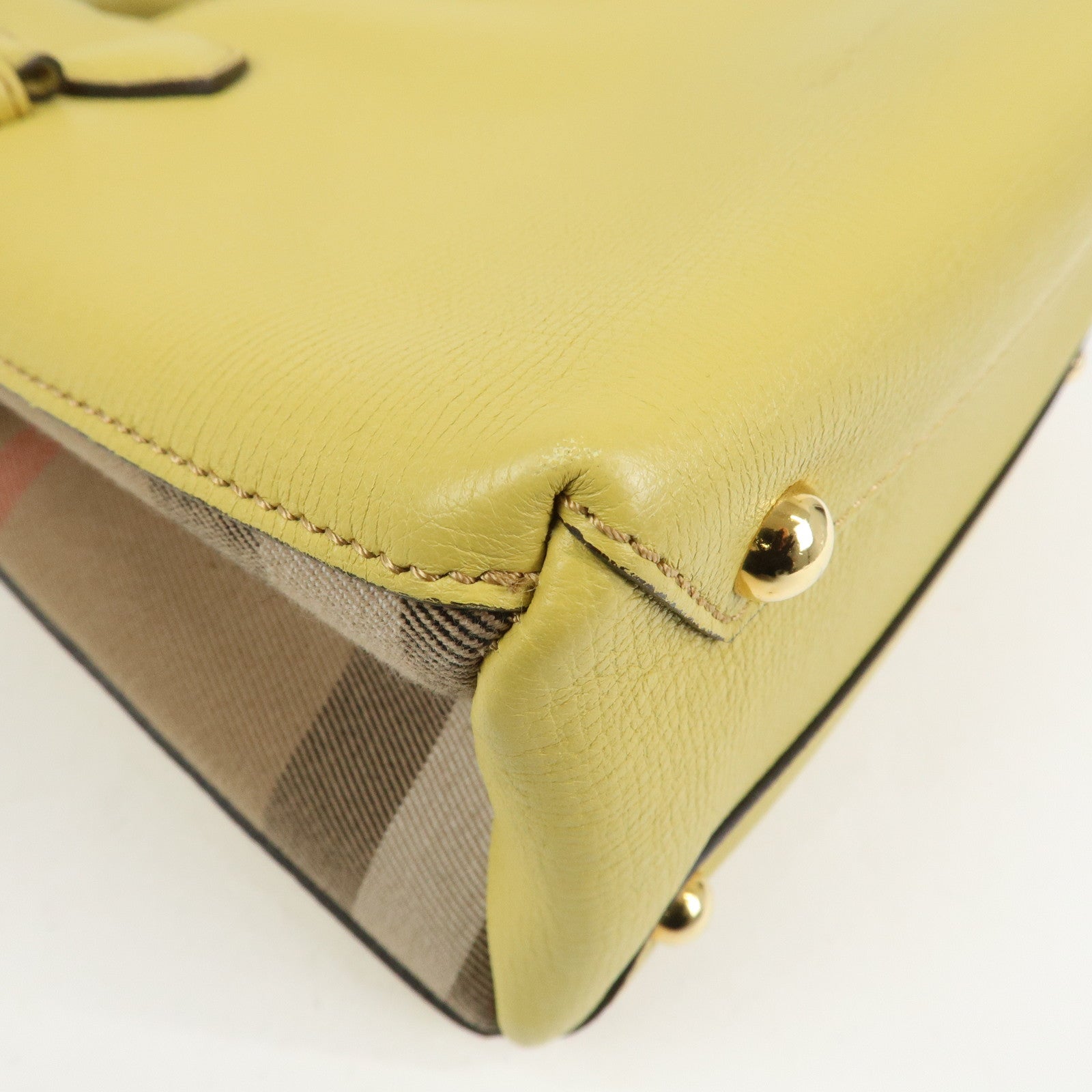 Burberry Banner Bag 2Way Leather Shoulder Hand Bag Nova Check