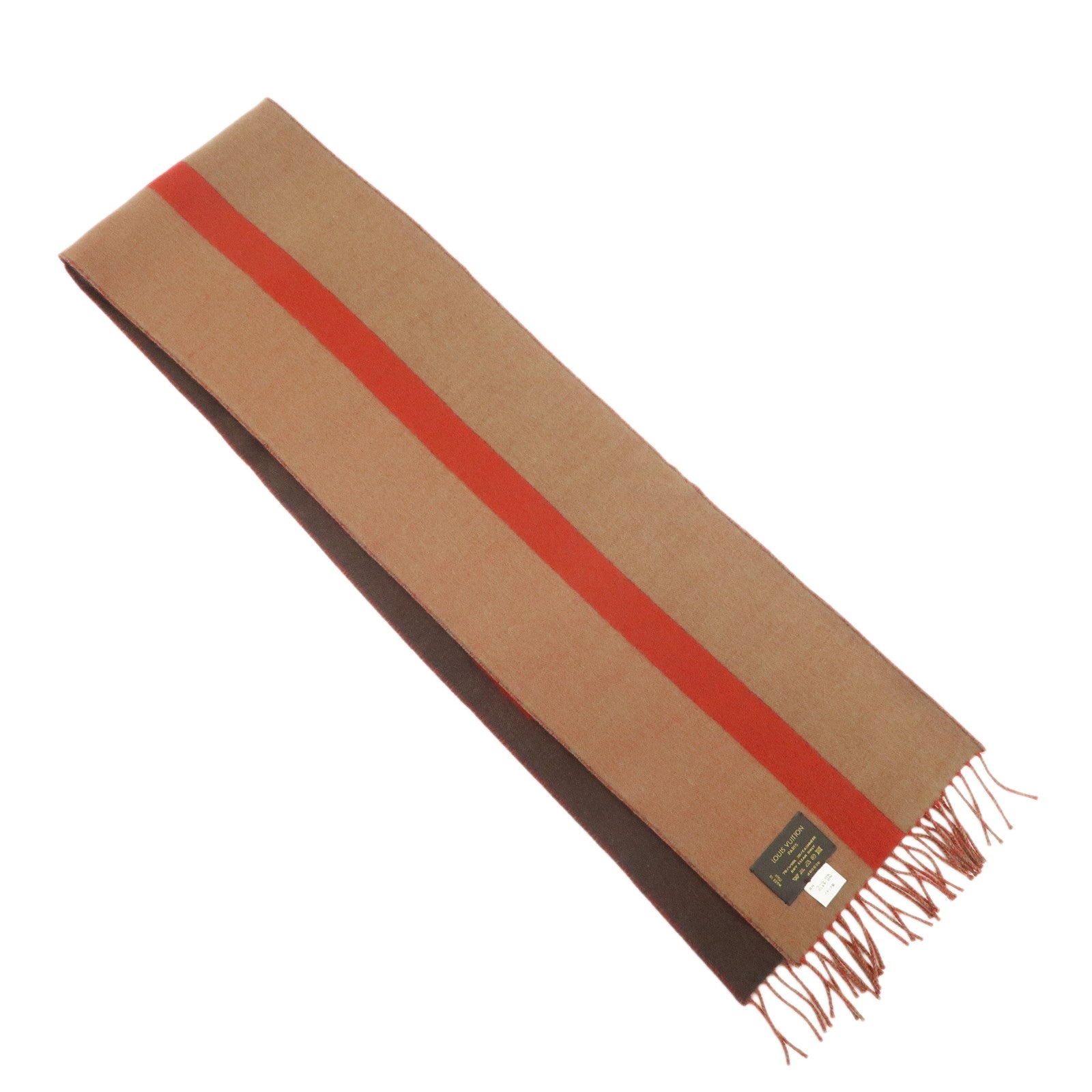 Louis Vuitton Wool Cashmere Echarpe V Istoric Scarf Brown Red