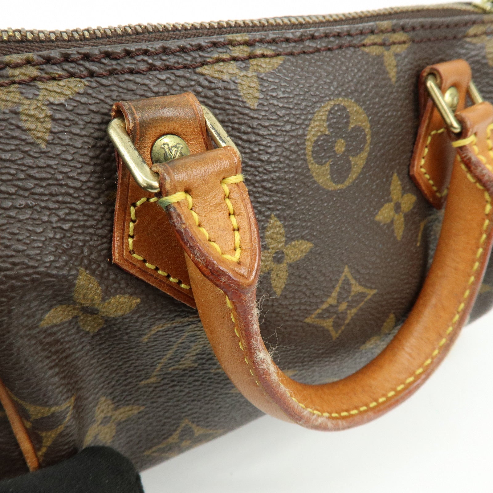 Louis Vuitton Monogram Mini Speedy Hand Bag ＆ Strap Brown M41534