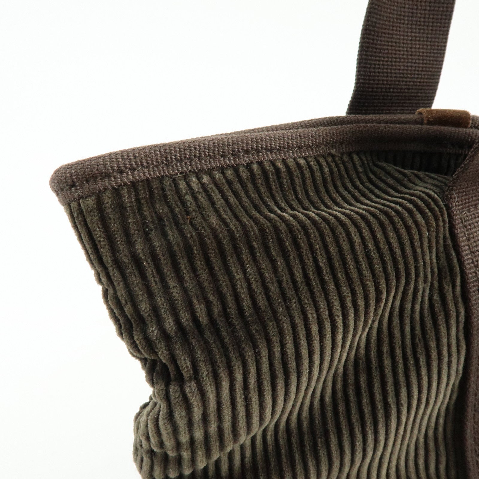 SAINT LAURENT PARIS Cassandra Corduroy Suede Tote Bag Dark Green