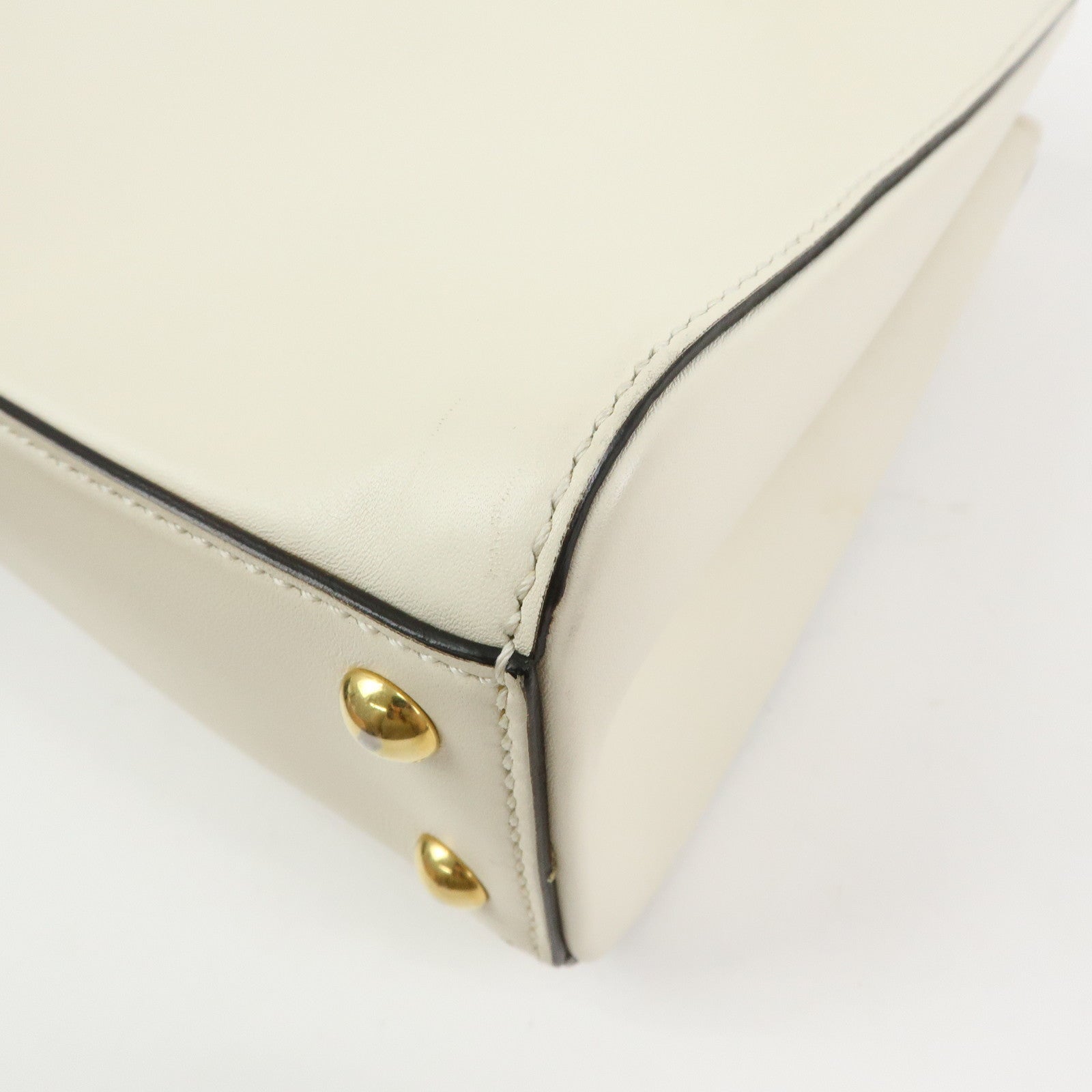 GUCCI Sylvie Sherry Leather 2Way Bag Hand Shoulder Bag White 460381