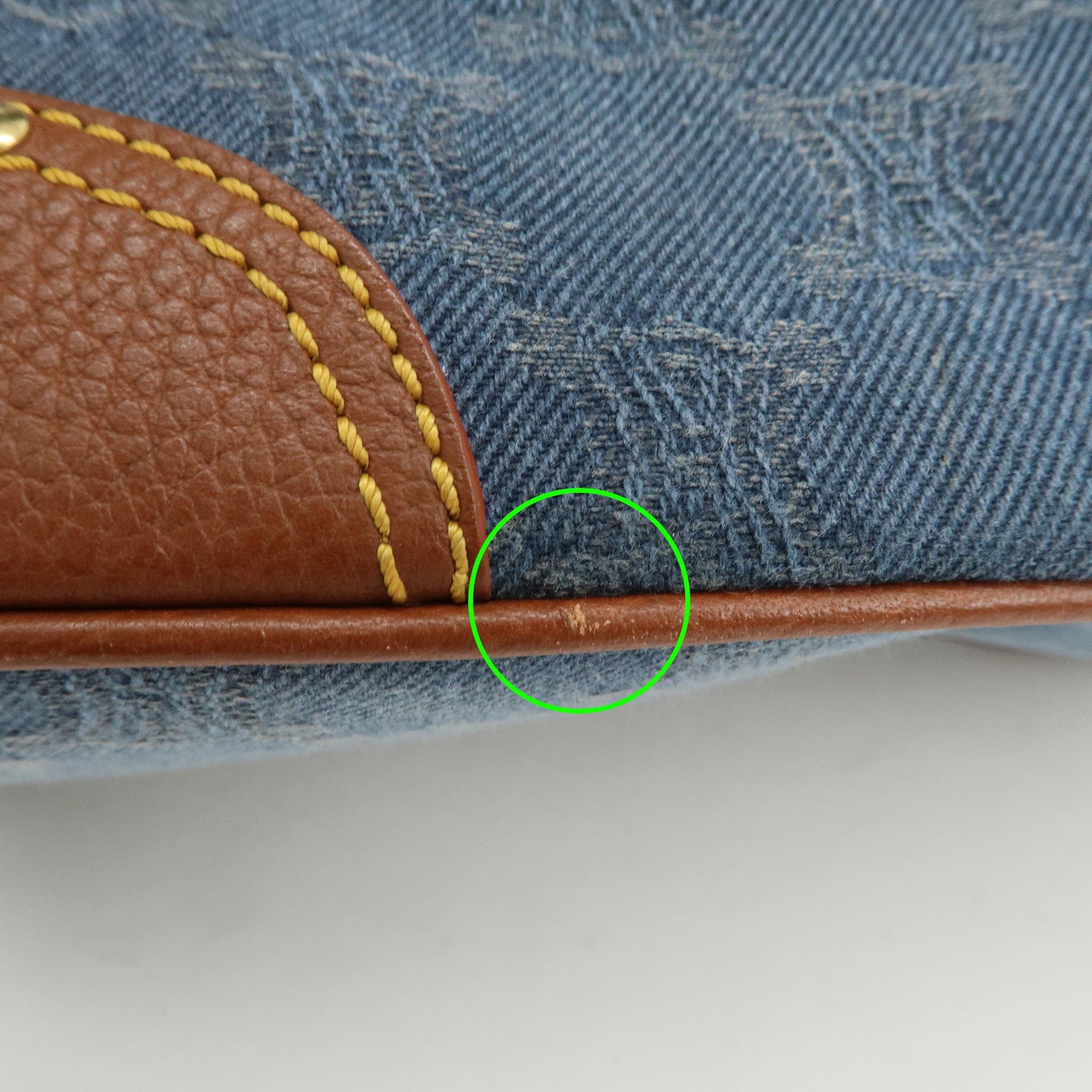 CELINE Macadam Denim Leather Boogie Bag Blue Brown