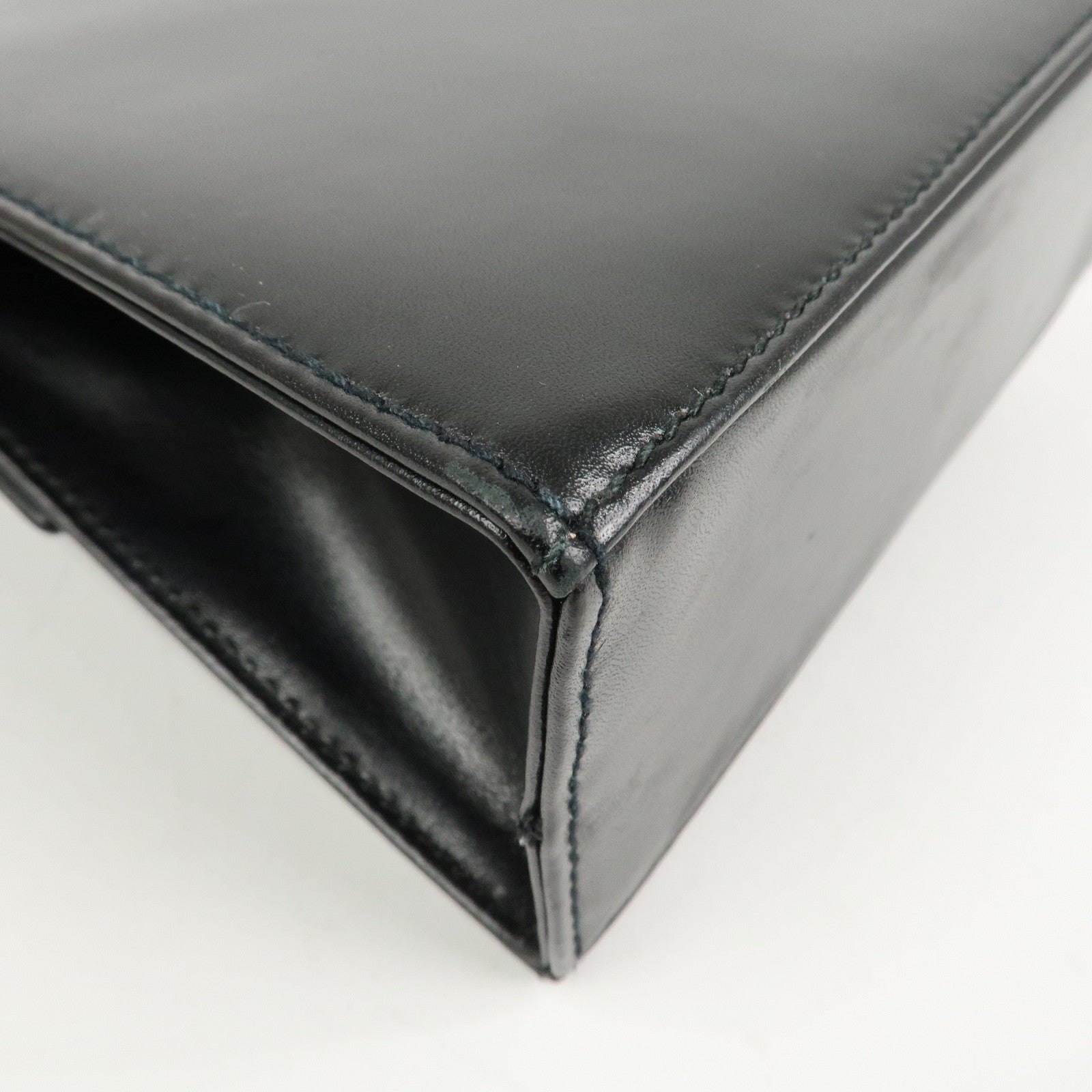 Ferragamo Varra Ribbon Leather 2Way Bag Shoulder Bag Hand Bag Black