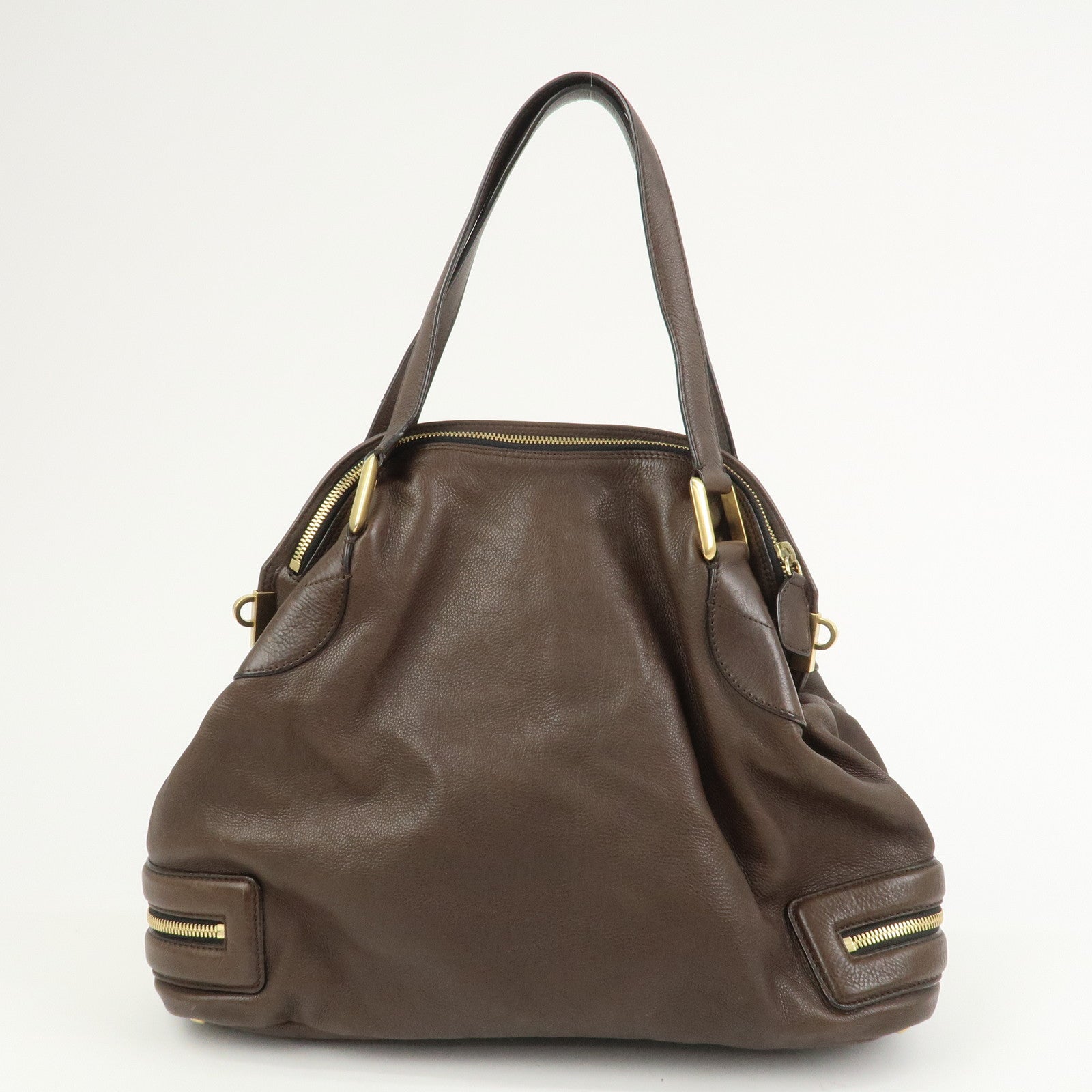 Chloe Marcie Leather 2Way Bag Shoulder Hand Bag Brown 03.10.662