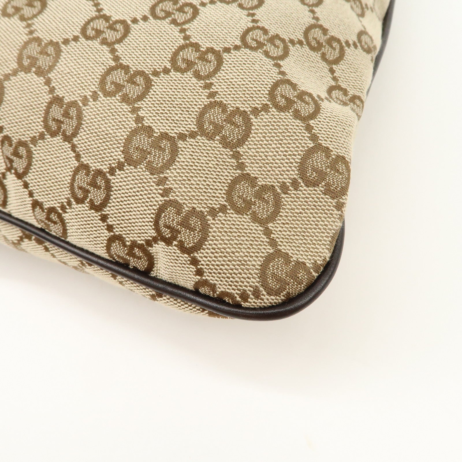 GUCCI New Britt GG Canvas Leather Shoulder Bag Beige Brown 169947