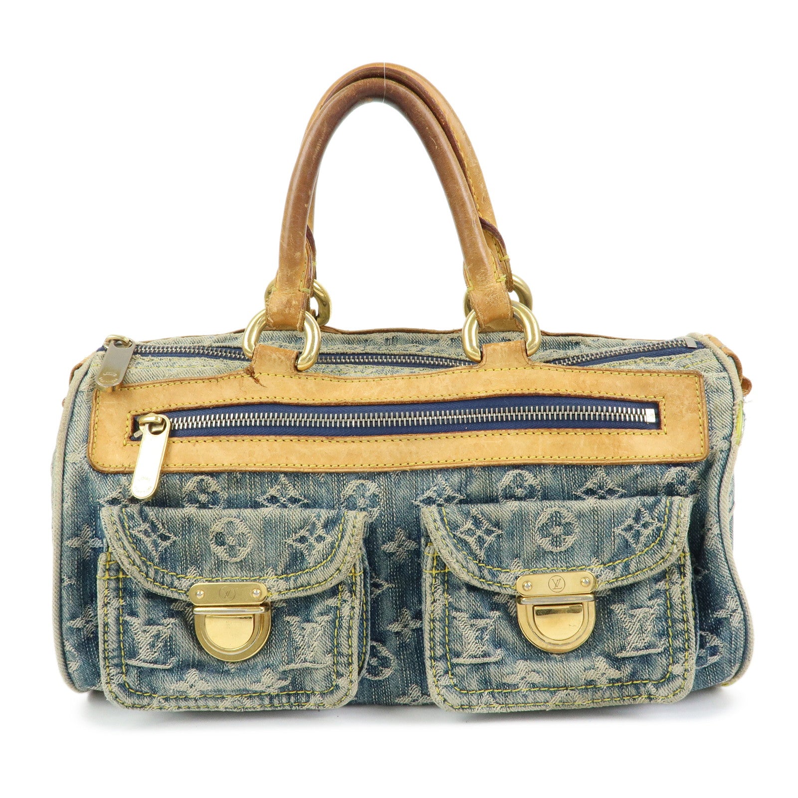 Louis Vuitton Monogram Denim Neo Speedy Boston Bag Blue M95019