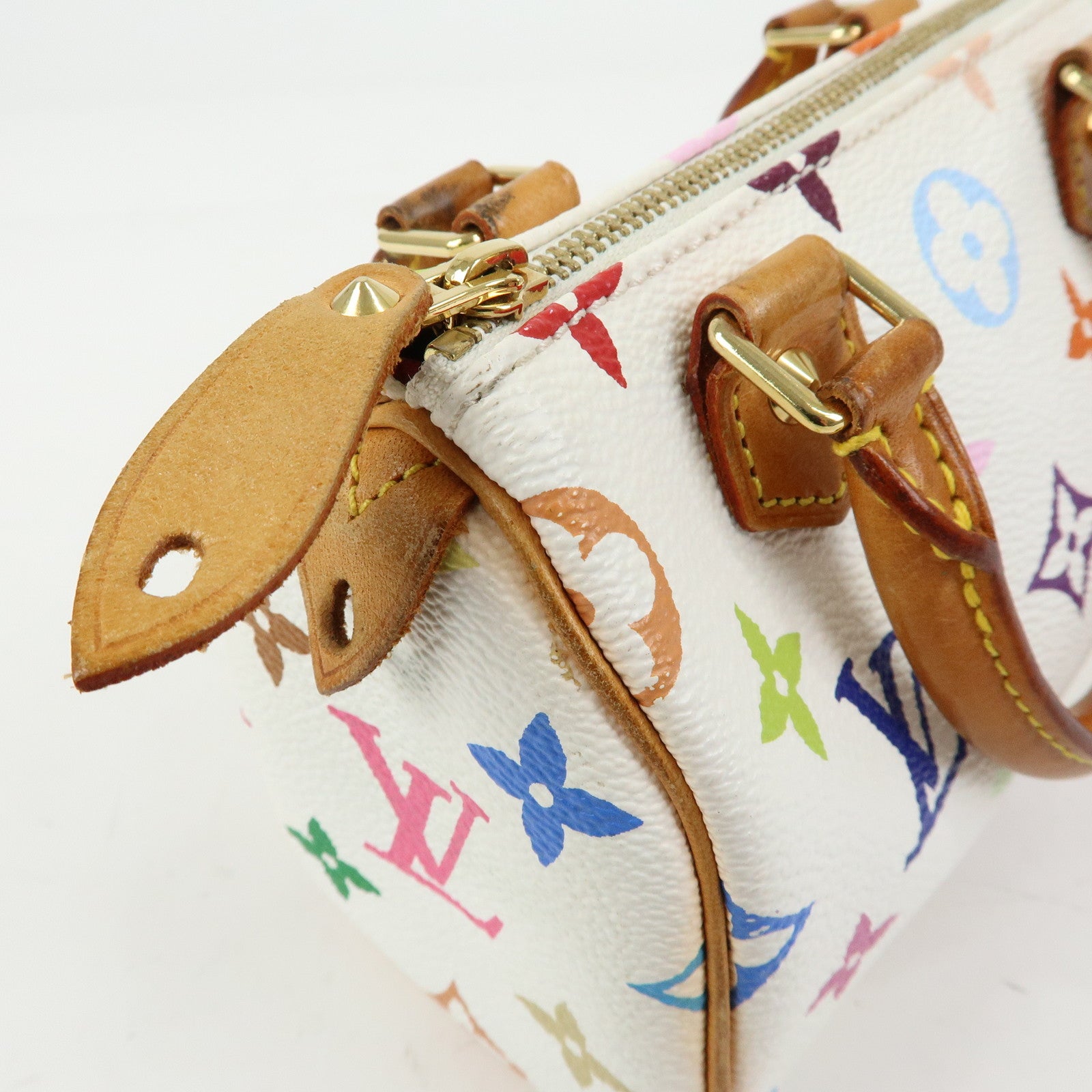Louis Vuitton Monogram Multicolor Mini Speedy Hand Bag Blanc M92645