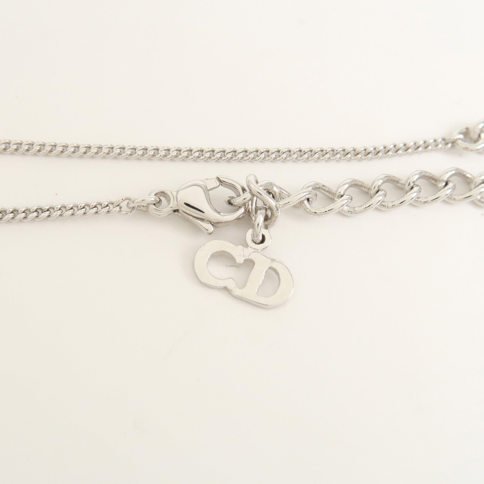 Christian Dior Logo Metal Bracelet Bangle Silver
