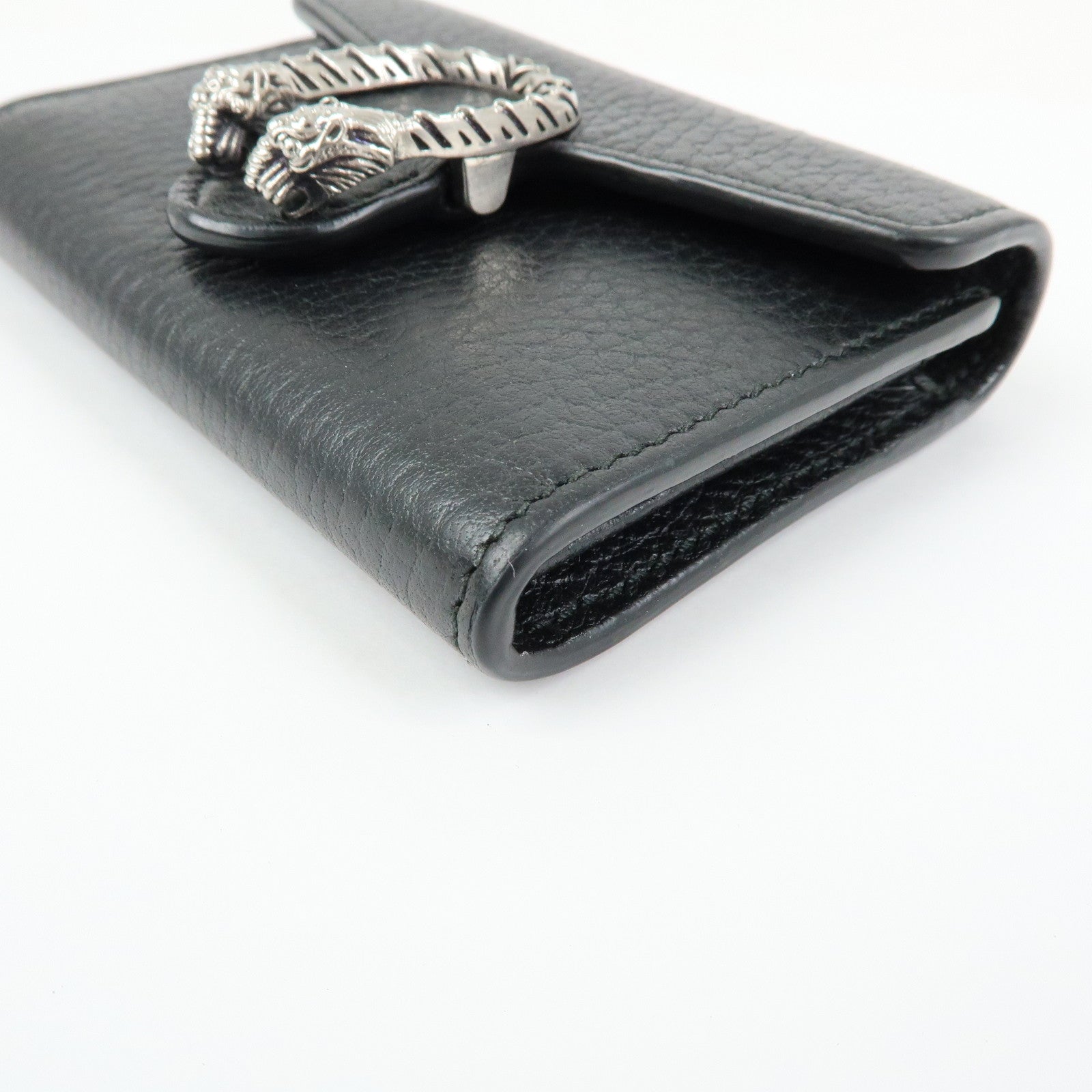 GUCCI Dionysus Leather Compact Wallet Coin Case Black 574930