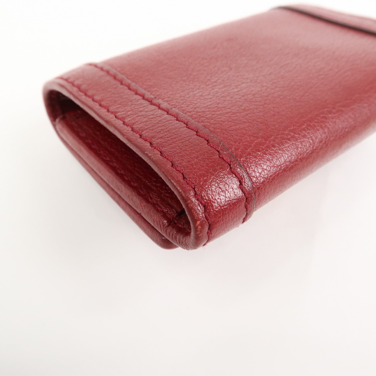 GUCCI GG Marmont Bamboo Leather 6 Key Rings Key Case Red 658636