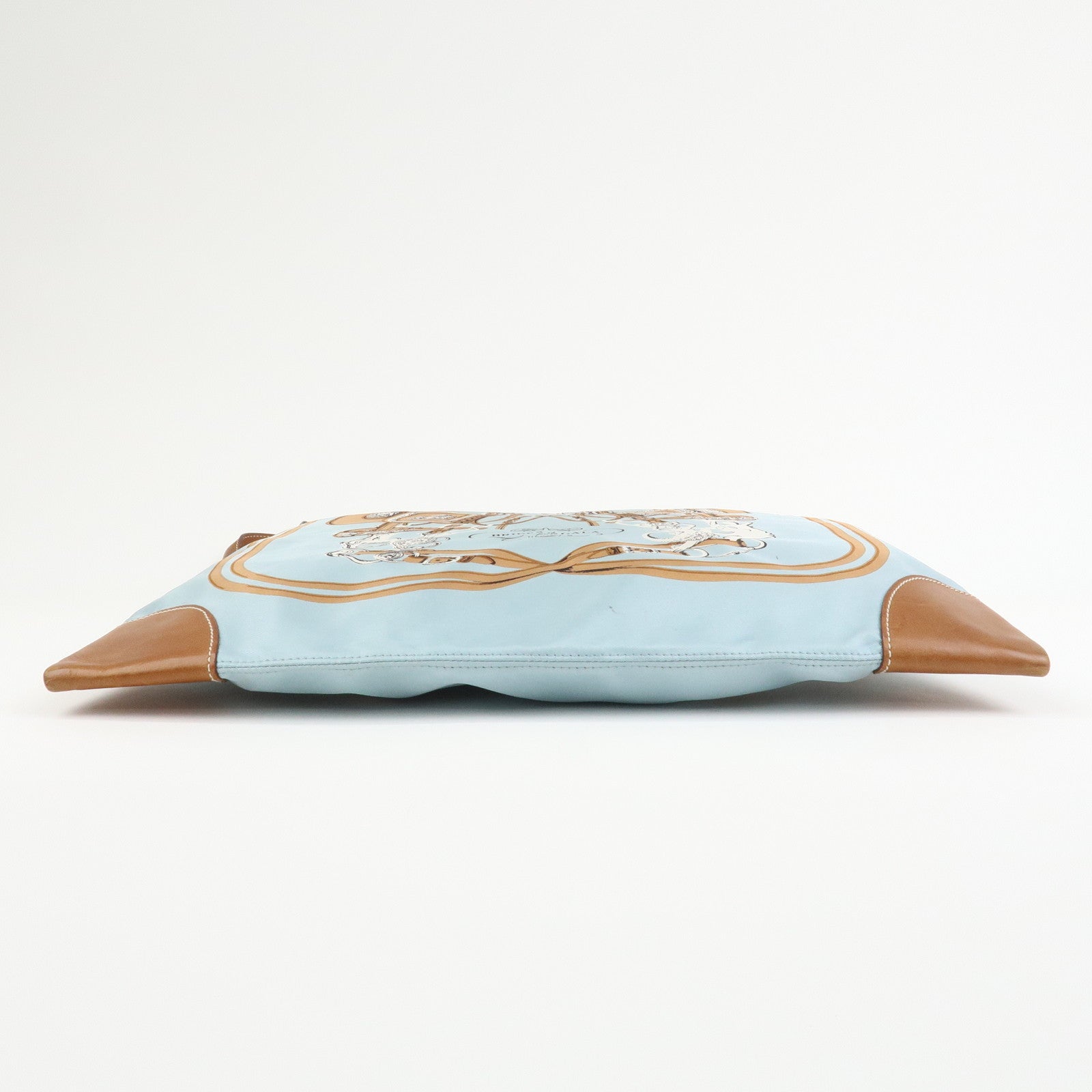 HERMES Silky City MM Canvas Leather Shoulder Bag BRIDES de GALA