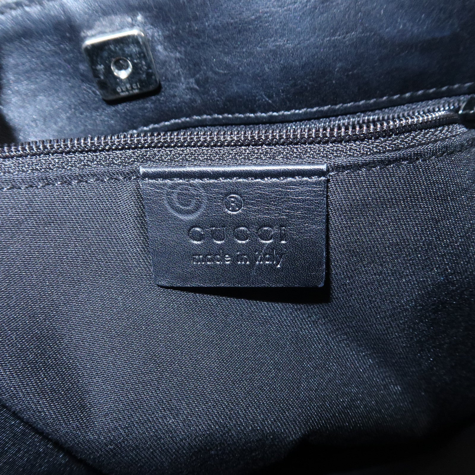 GUCCI Logo GG Canvas Leather Shoulder Bag Hand Bag Black 143745