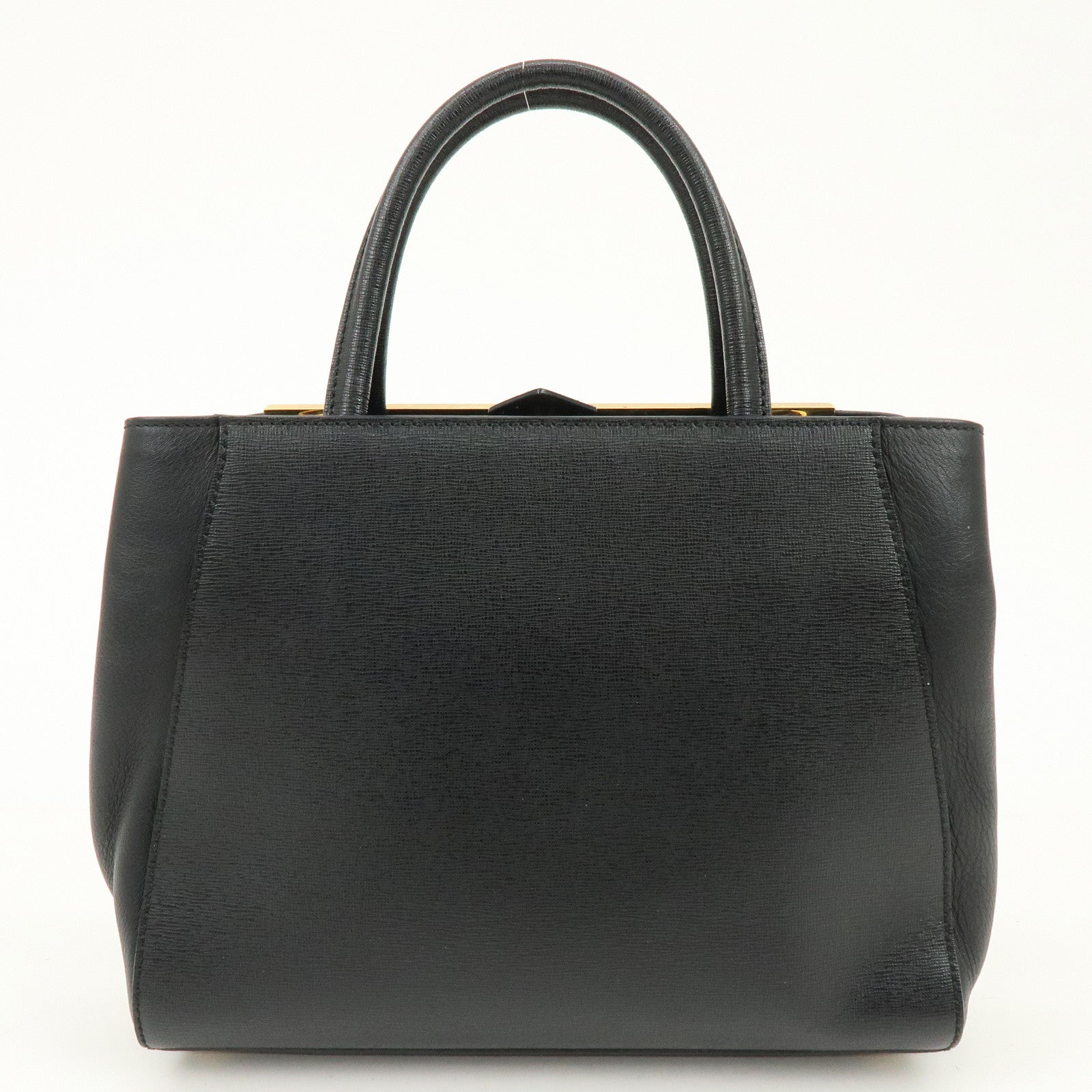 FENDI Petit  2Jours Leather 2Way Bag Hand Bag Shoulder Bag Black