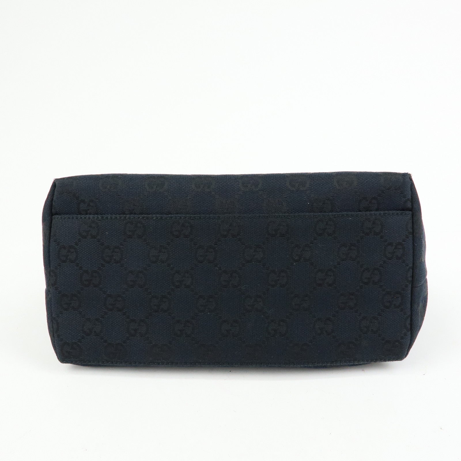 GUCCI GG Canvas Leather Hand Bag Shoulder Bag Black 001・3386