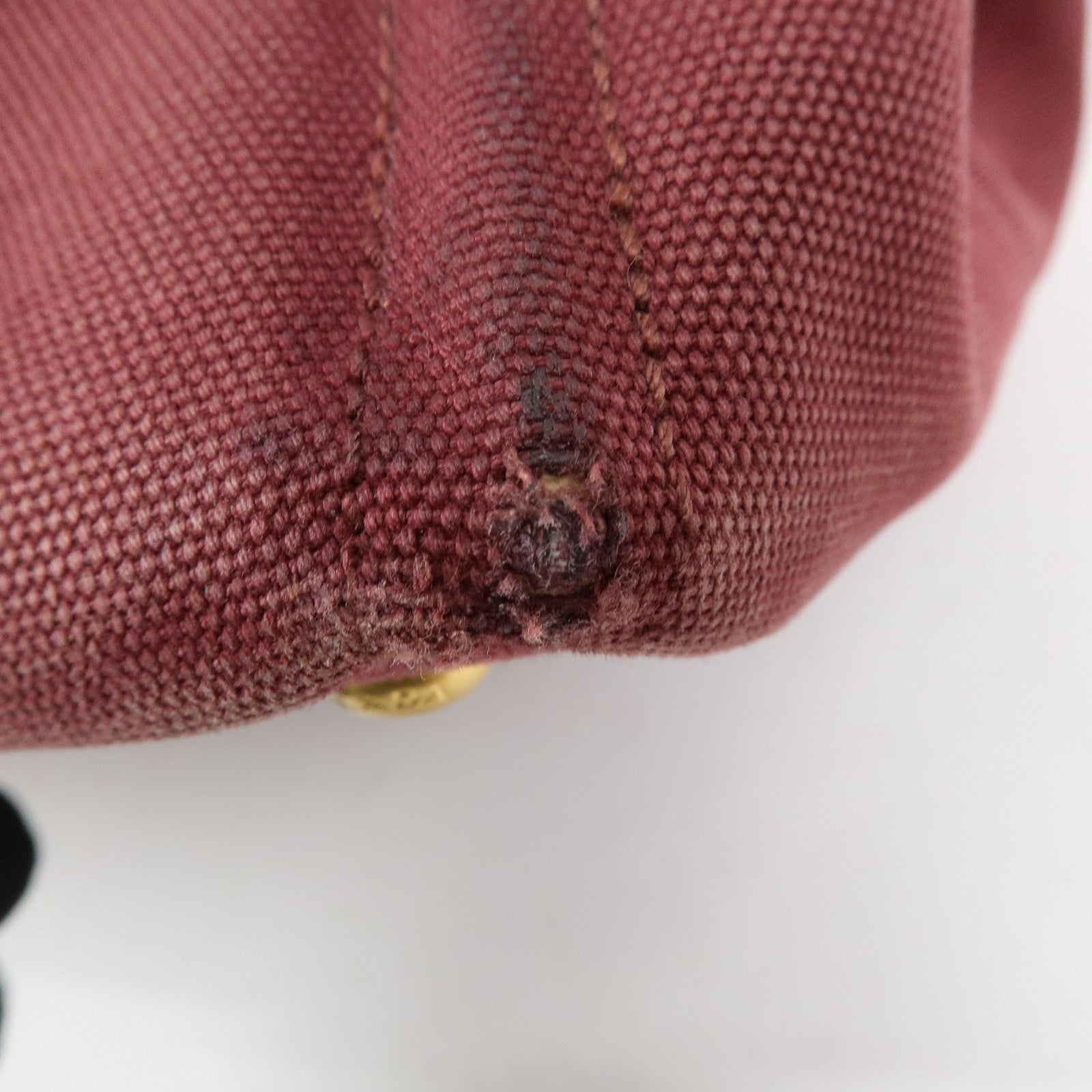 PRADA Logo Canapa Canvas 2Way Bag Tote Bag Orange Purple B1877G