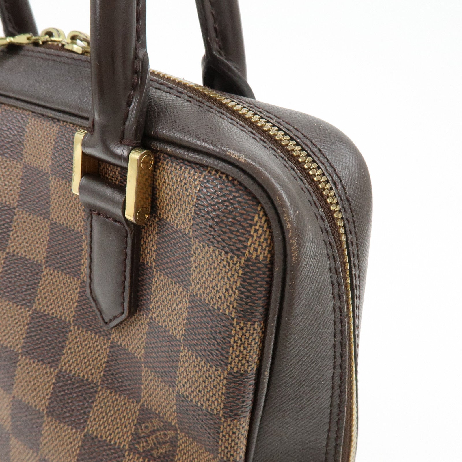 Louis Vuitton Damier Ebene Canvas Leather Brera Hand Bag N51150