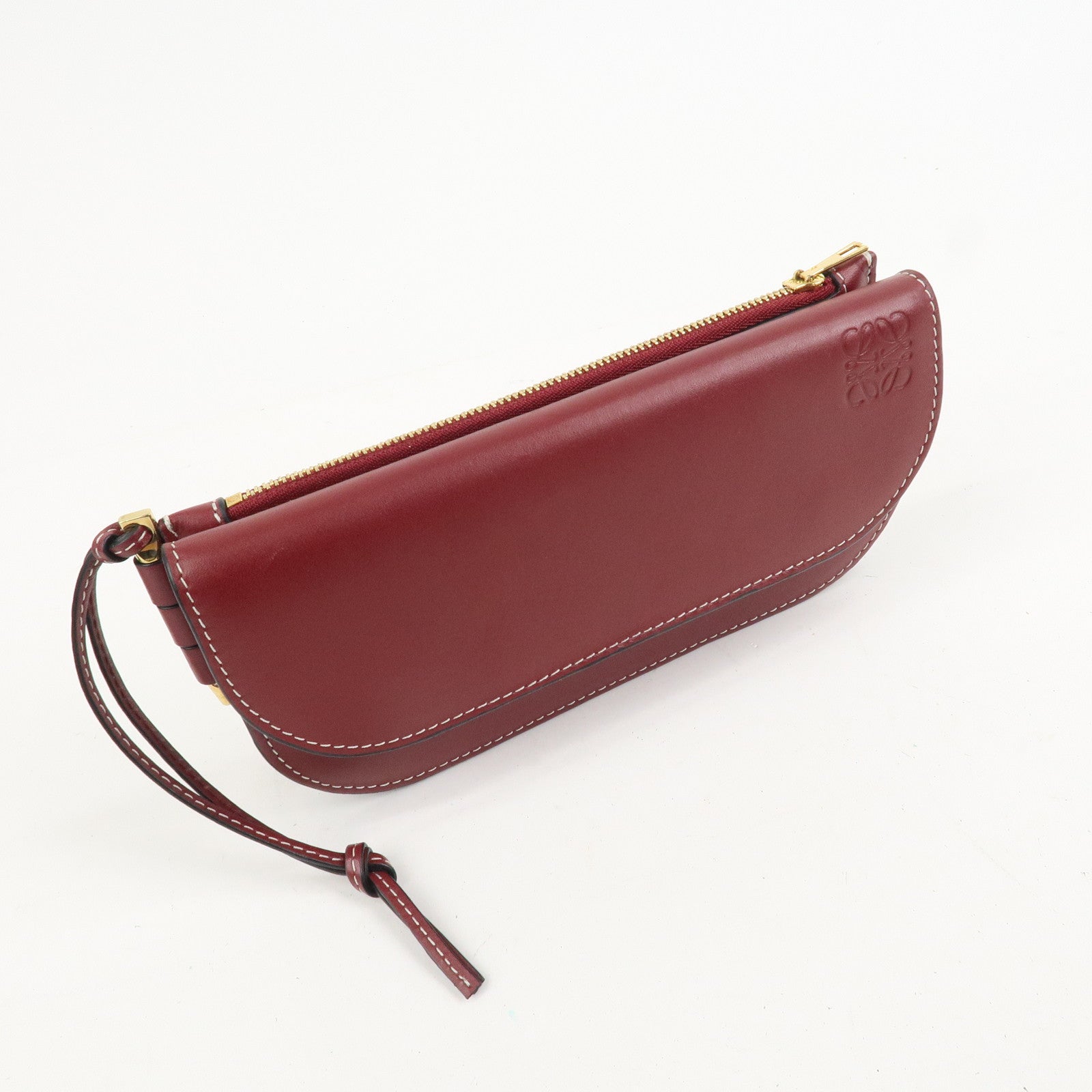 LOEWE Anagram Gate Continental Leather Long Wallet Bordeaux