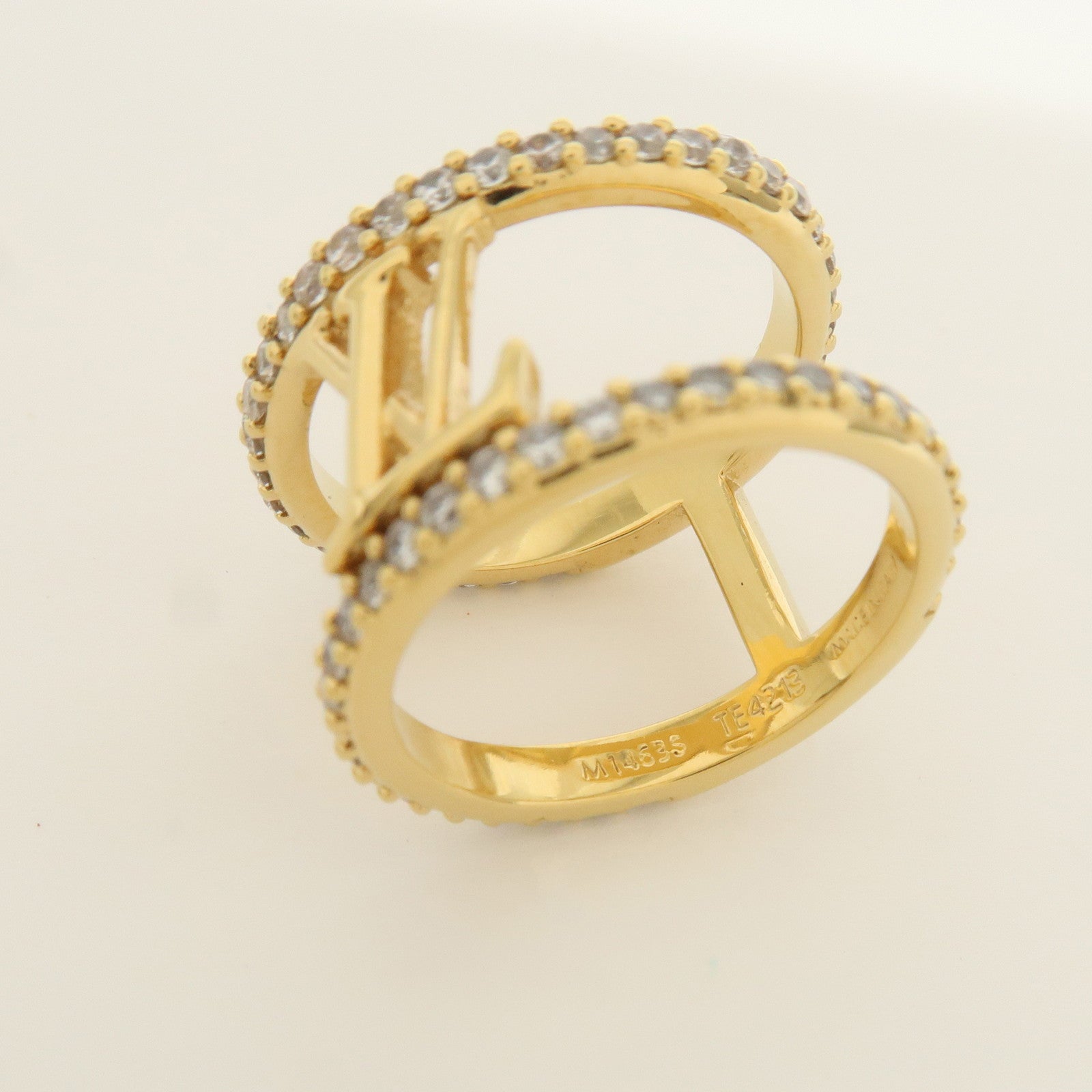 Louis Vuitton LV Iconic Strass Metal Ring S Gold M1463S