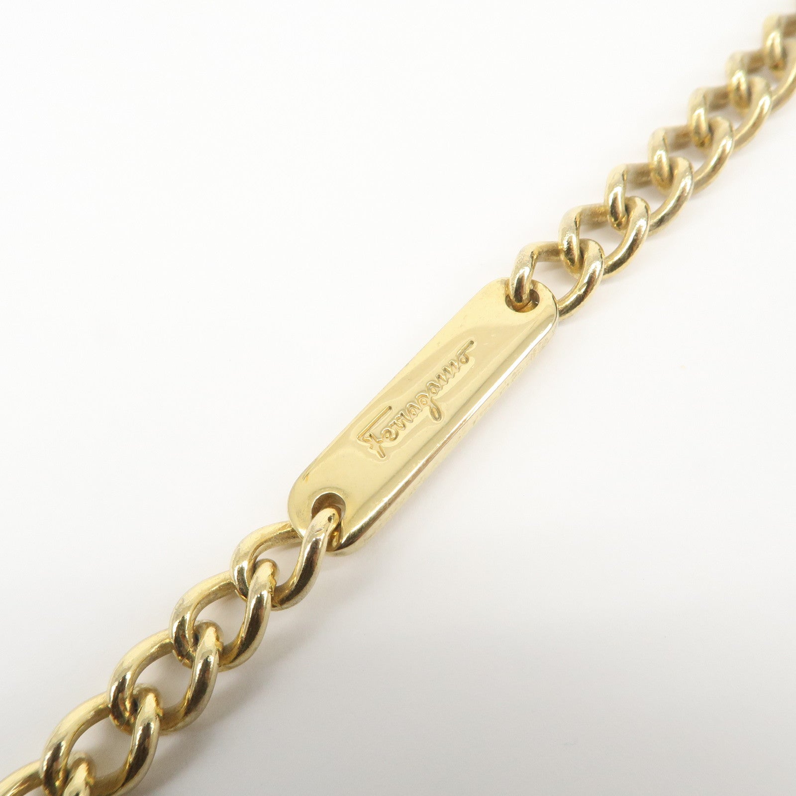 Ferragamo Gancini Embossed Leather Chain Shoulder Bag Black