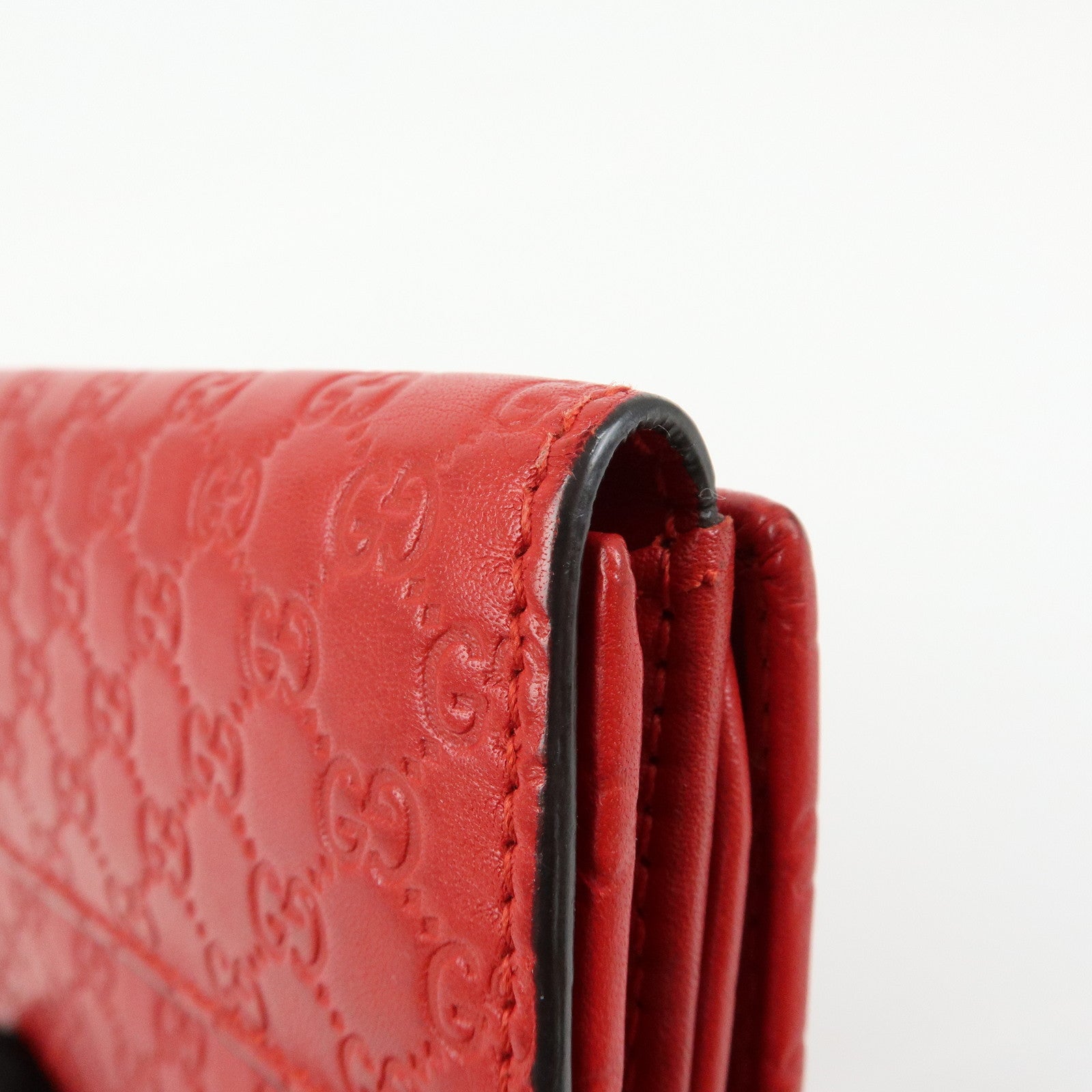 GUCCI Lovely Heart Microguccissima Leather Long Wallet Red 203550