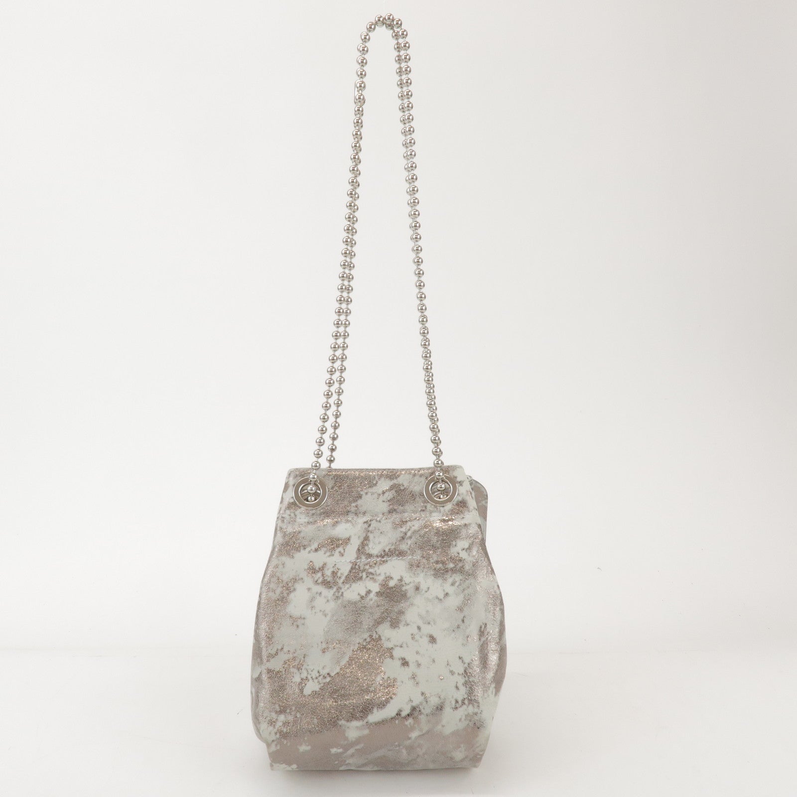 Maison Margiela MM6 Faux Leather Shoulder Bag Silver S41WC0015