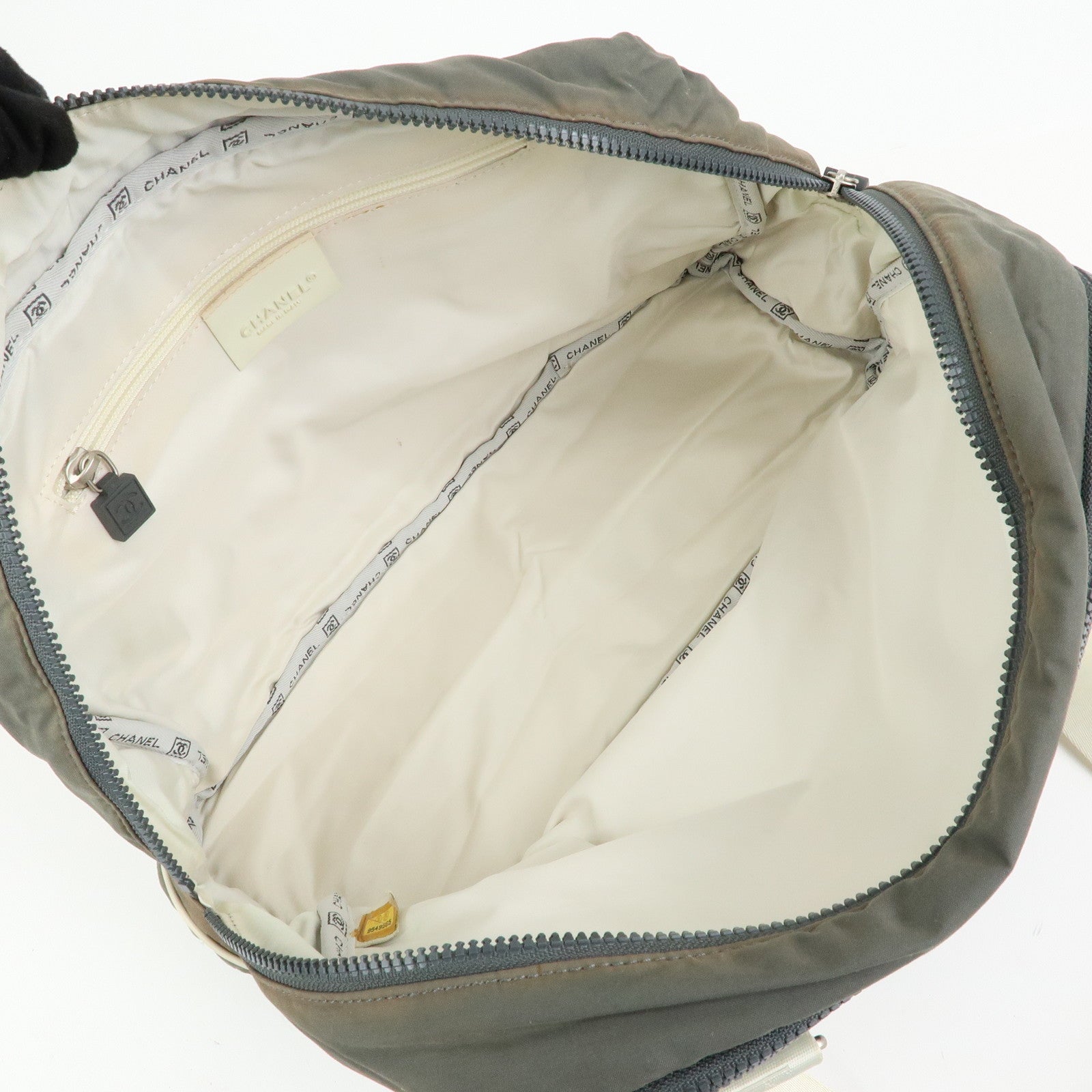 CHANEL Sports Line COCO Mark Nylon Boston Hand Shoulder Bag Gray