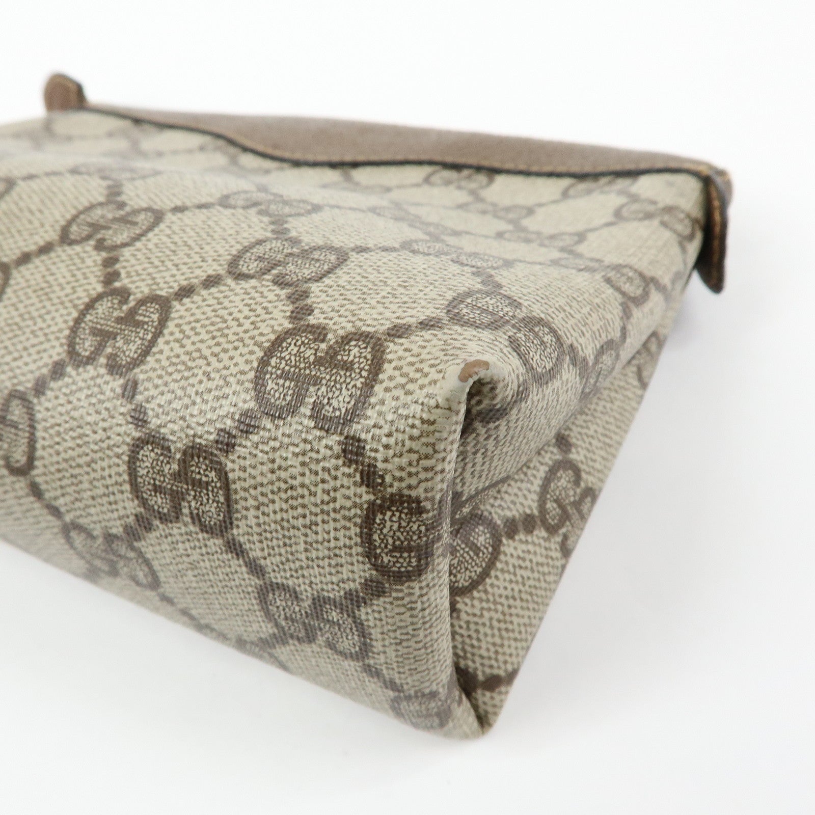 GUCCI Old Gucci GG Supreme PVC Leather Cosmetic Pouch 89.01.020
