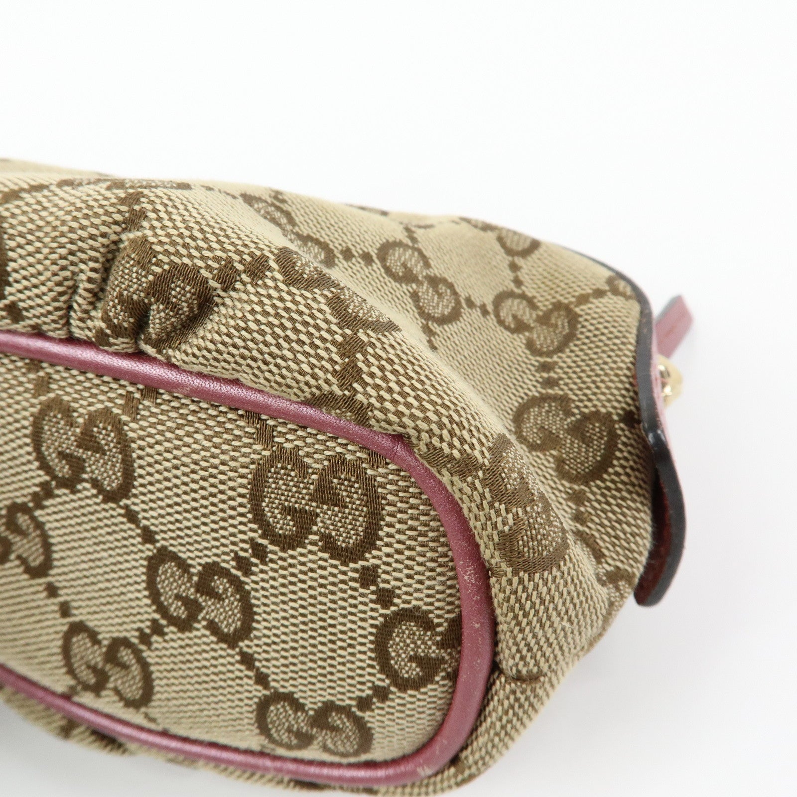 GUCCI Interlocking G Lovely Heart Cosmetic Pouch Beige Pink 308728