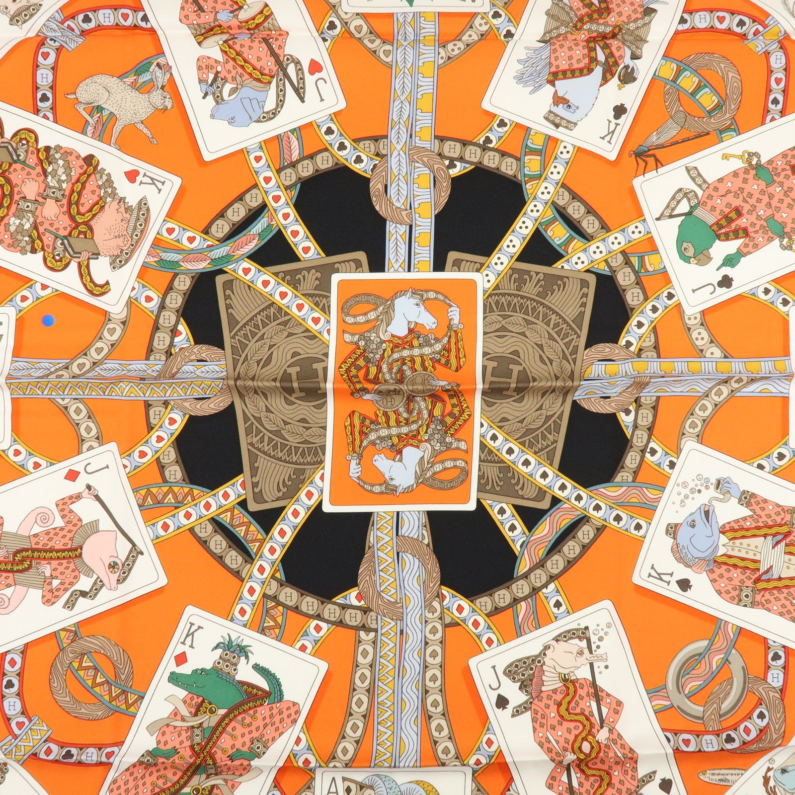 HERMES Carre 90 Silk 100% Scarf DAME DE COEUR A VOUS L’HONNEUR