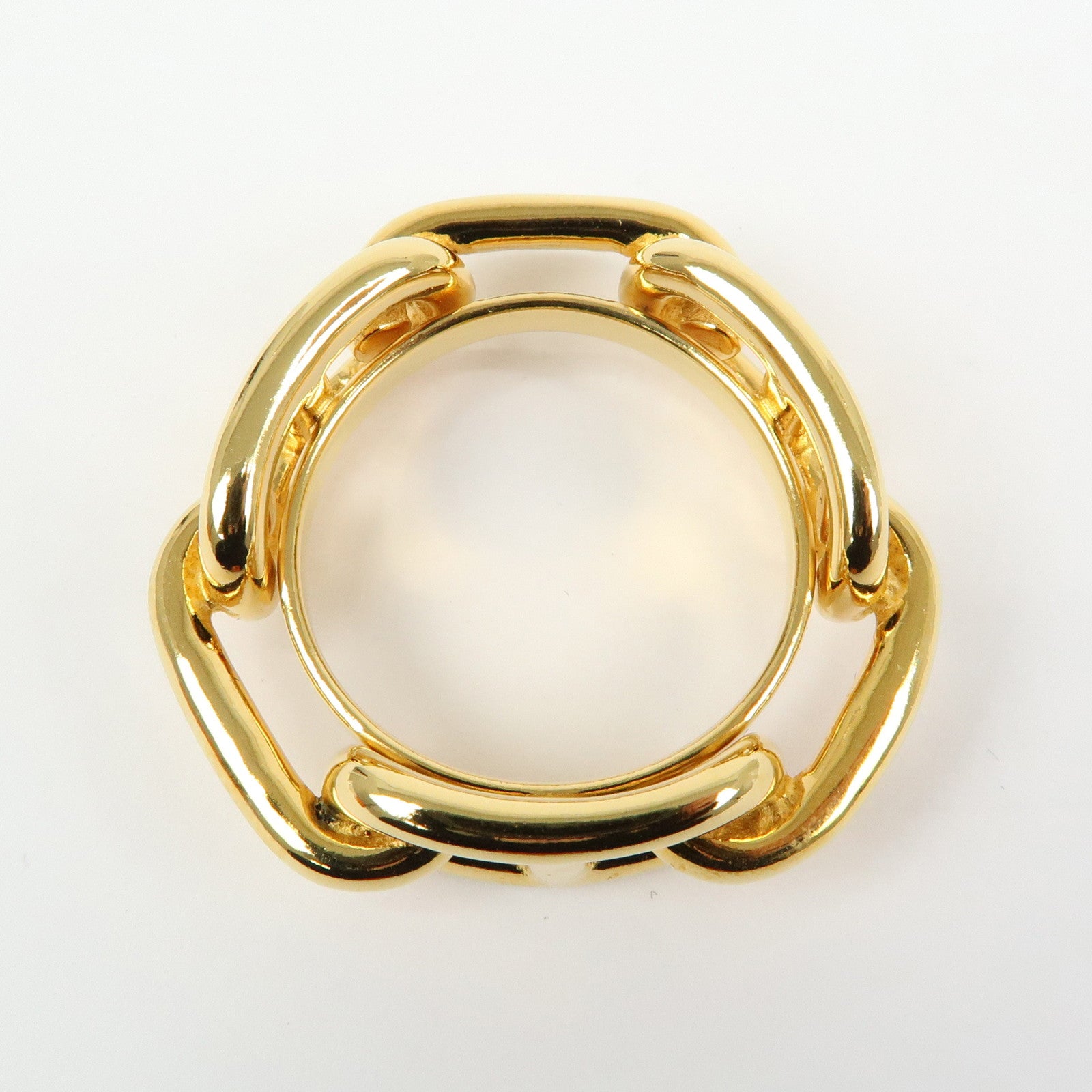 HERMES Sellier Set of 2 Metal Sellier Pin Brooch Legato Scarf Ring