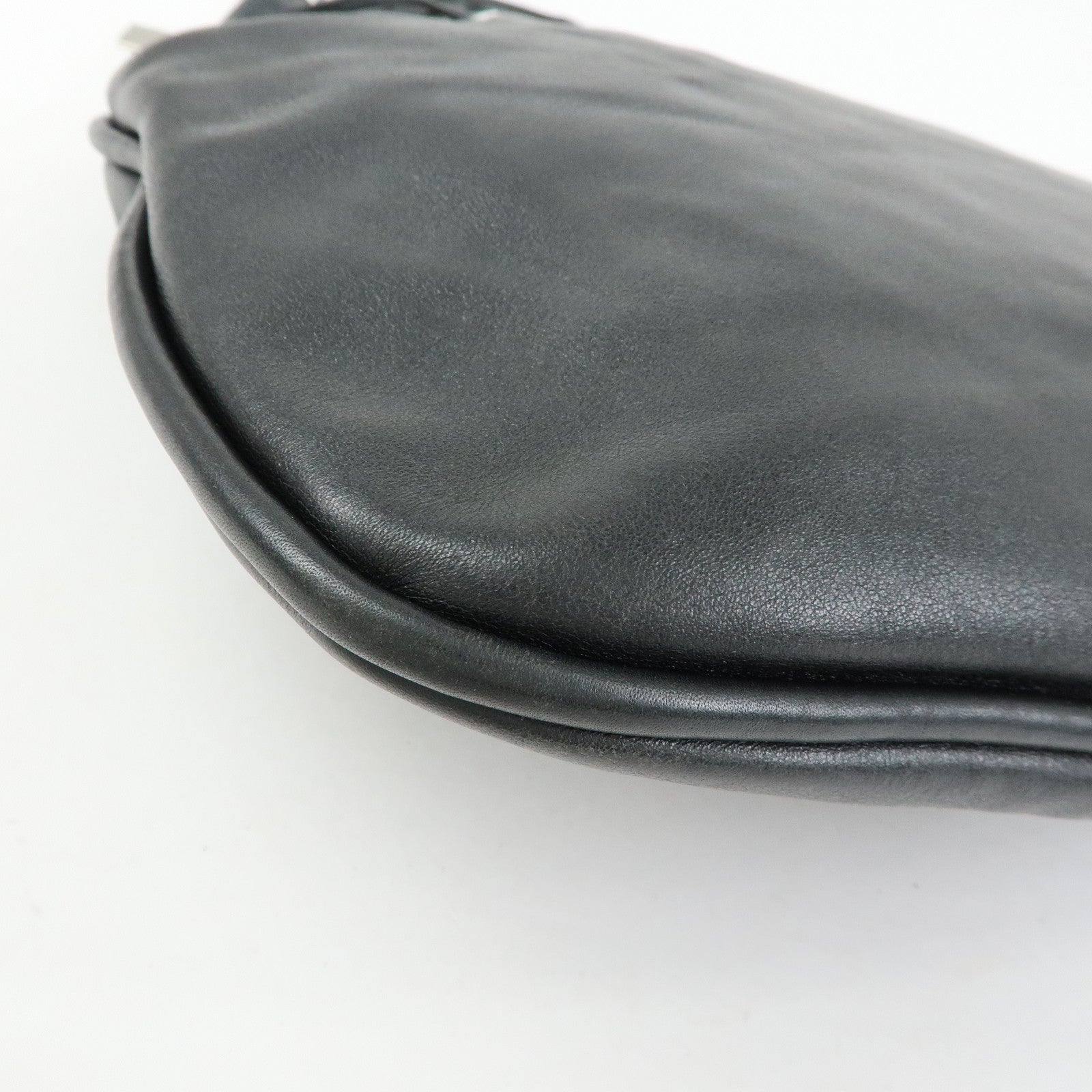GUCCI Bamboo Leather Shoulder Bag Hand Bag Black 0014033