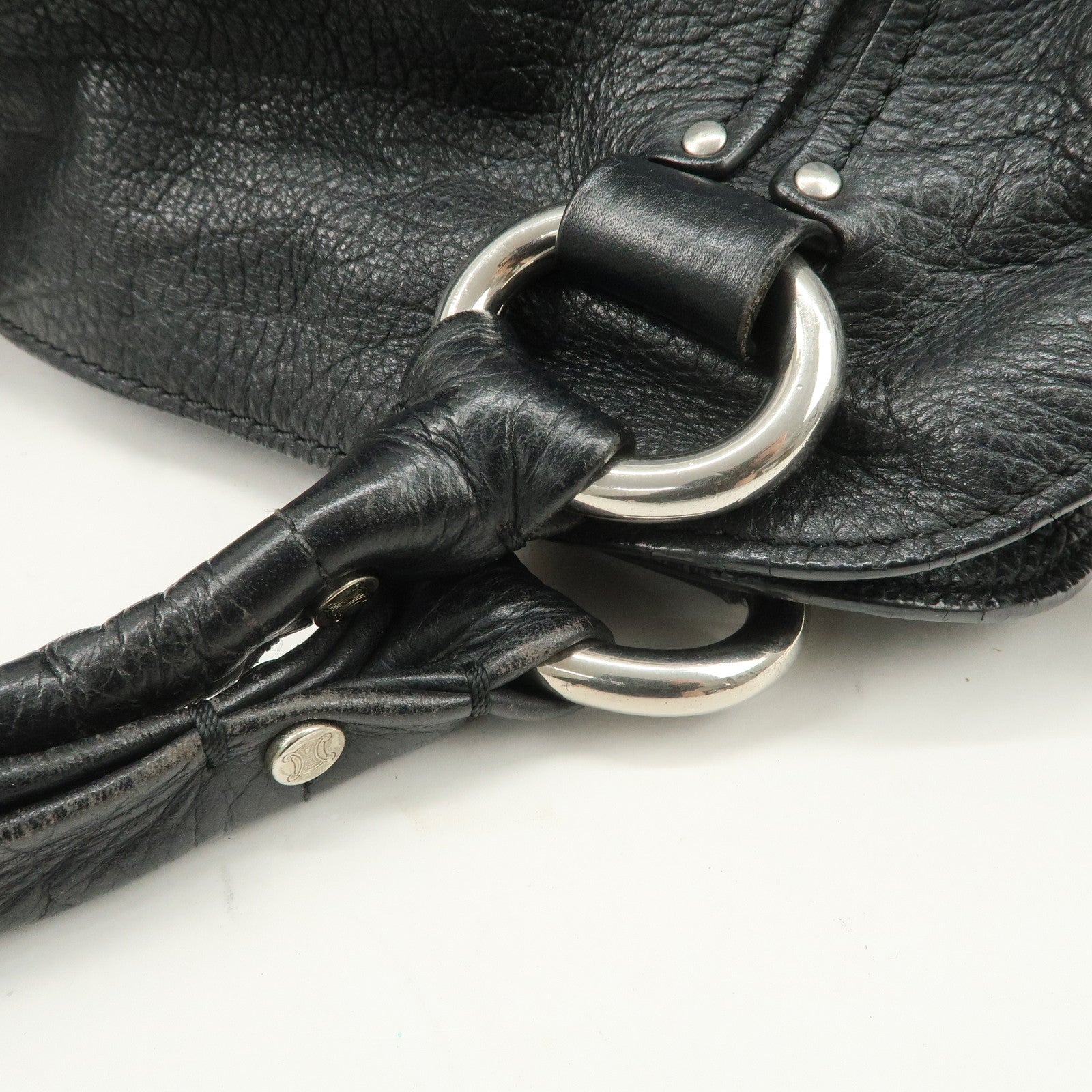 CELINE Bittersweet Leather Shoulder Bag Hand Bag Black