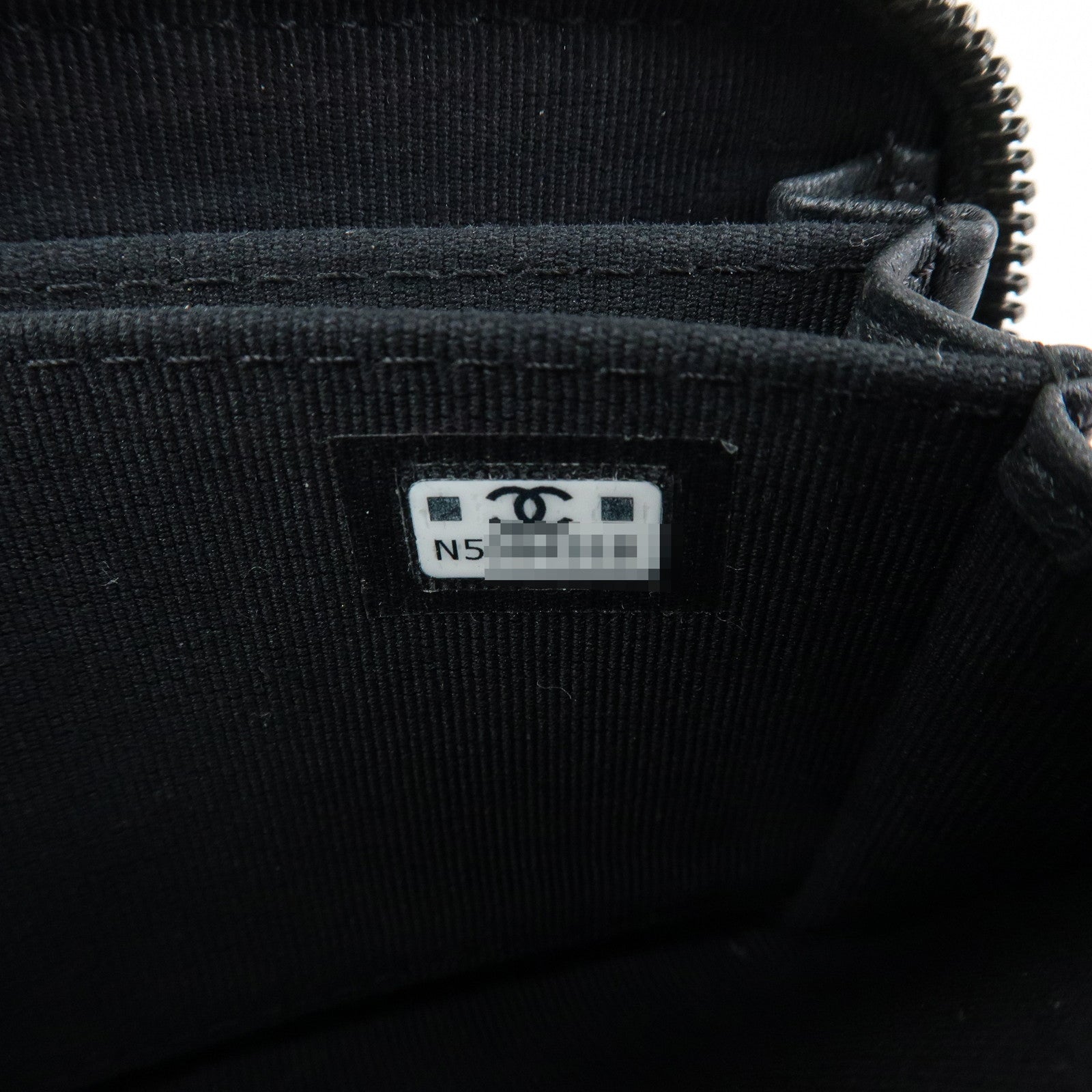CHANEL COCO Logo Matelasse Lambskin Coin Case Card Case Black