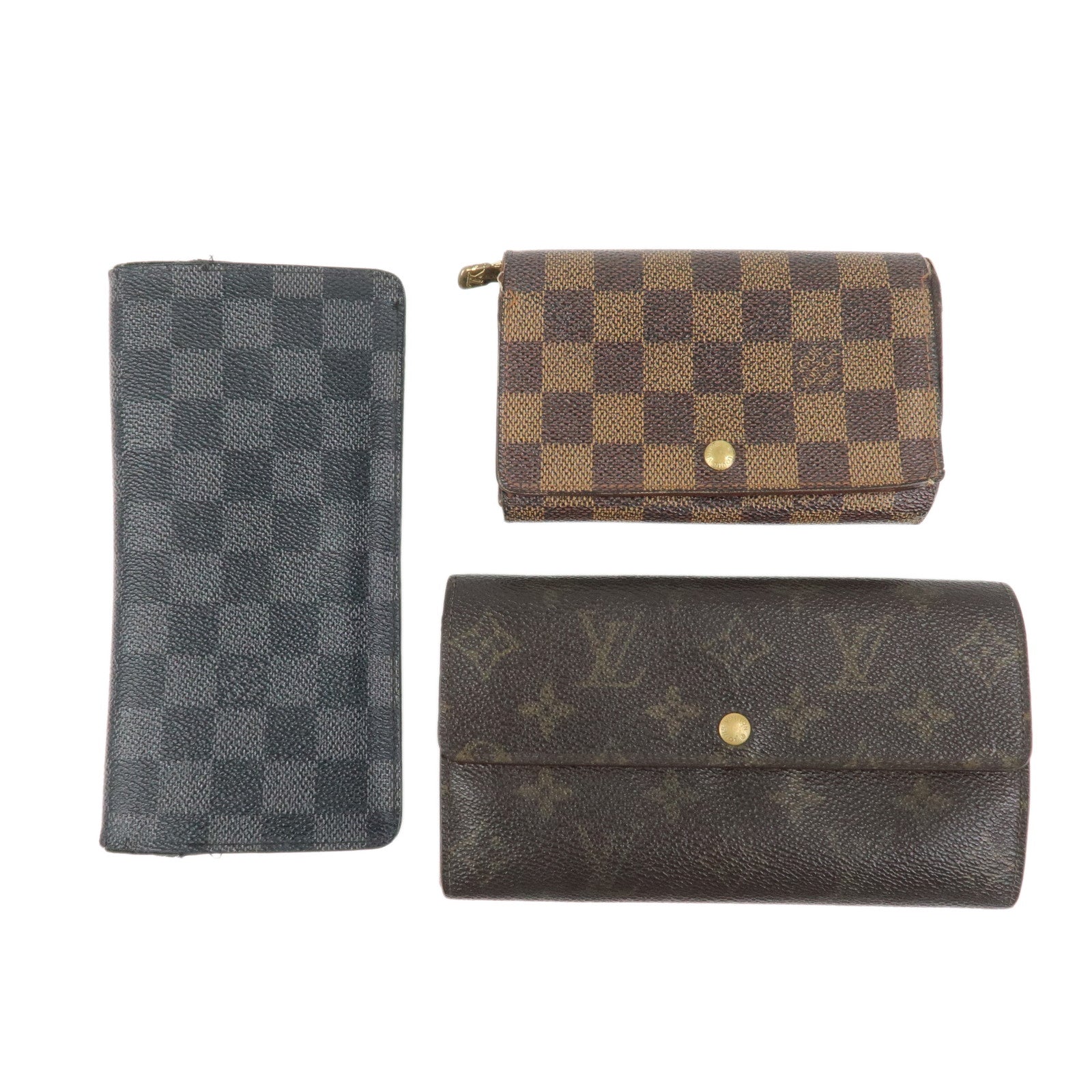 Louis Vuitton Set Of 3 Monogram Damier Wallet M61723 N61730 N62665