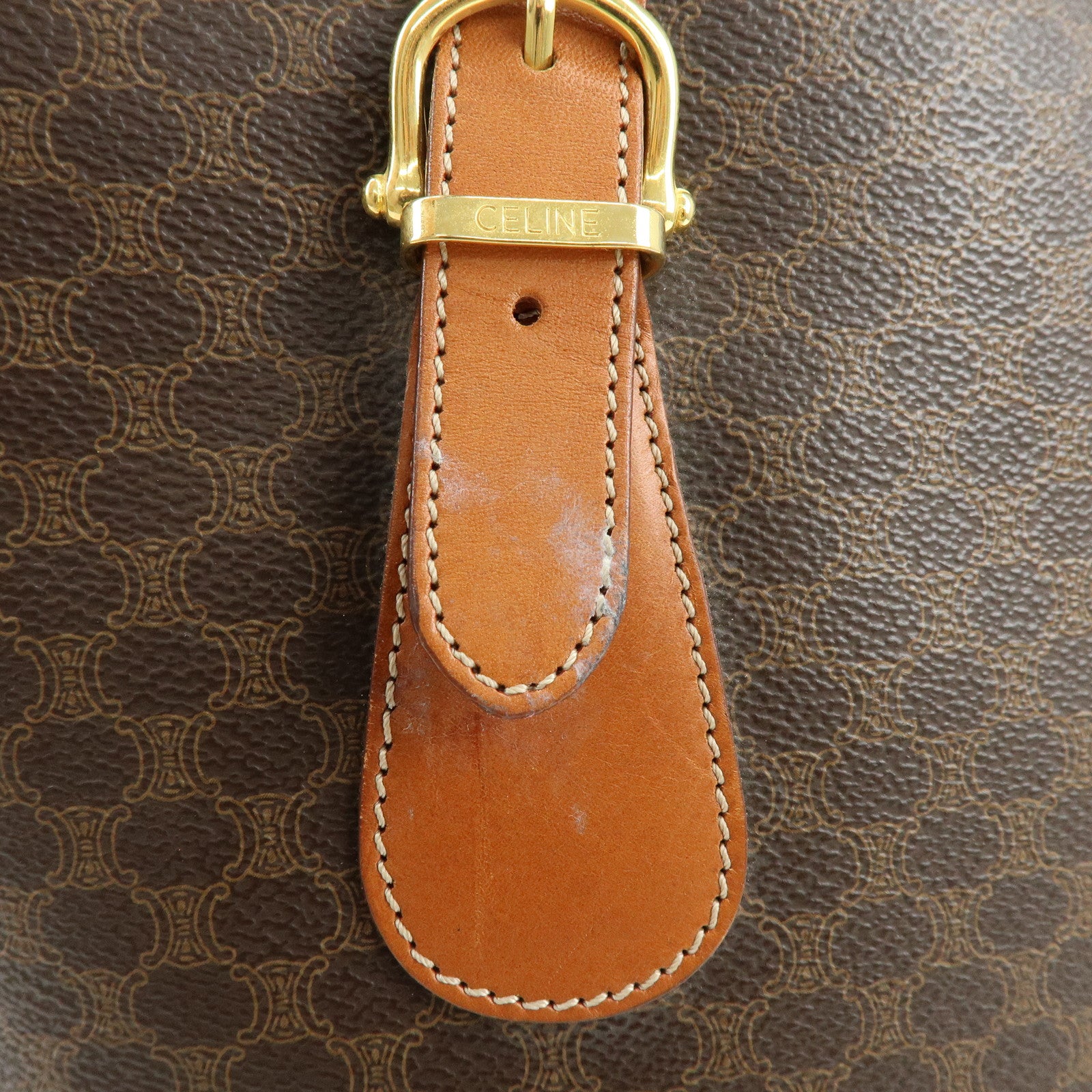 CELINE Macadam PVC Leather Tote Bag Shoulder Bag Brown