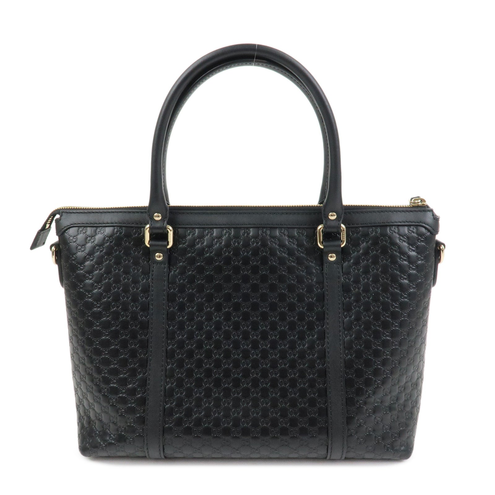 GUCCI Micro Guccissima Leather 2Way Hand Shoulder Bag Black 449659