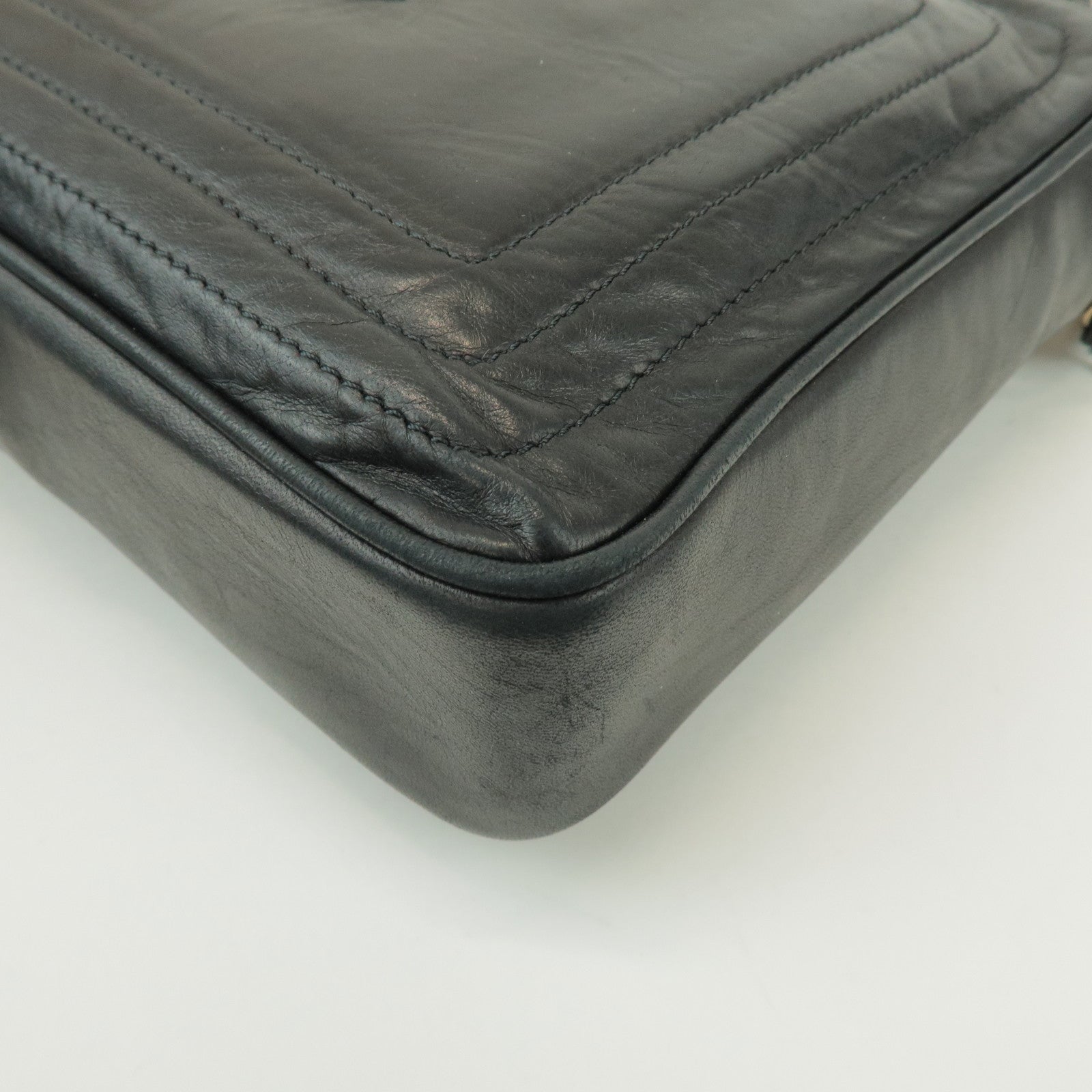 CHANEL COCO Mark Lamb Skin Chain Shoulder Bag Tassel Charm Black