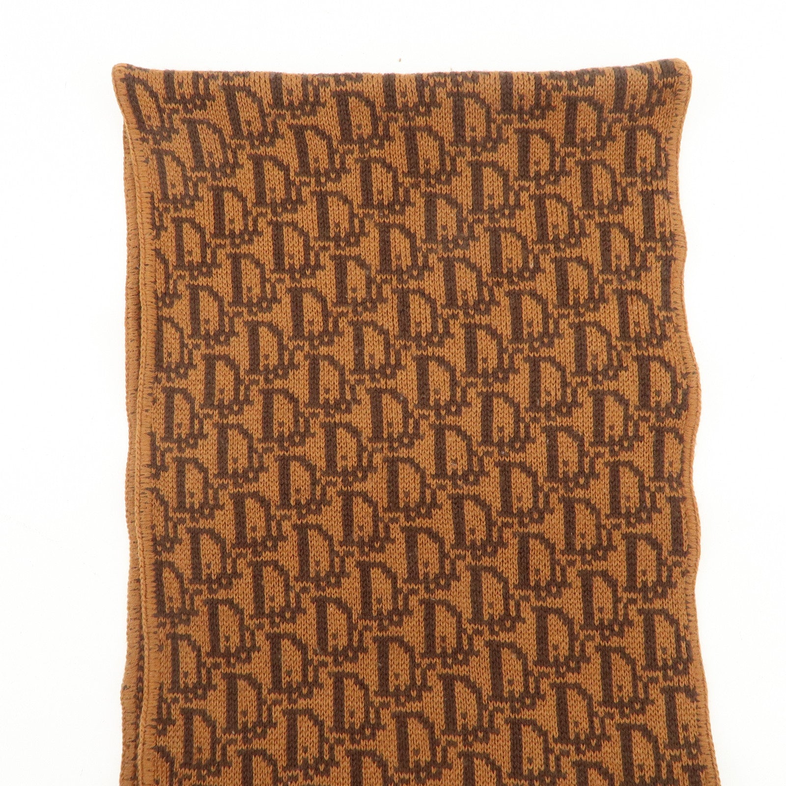 Christian Dior Trotter Wool 100% Scarf Brown