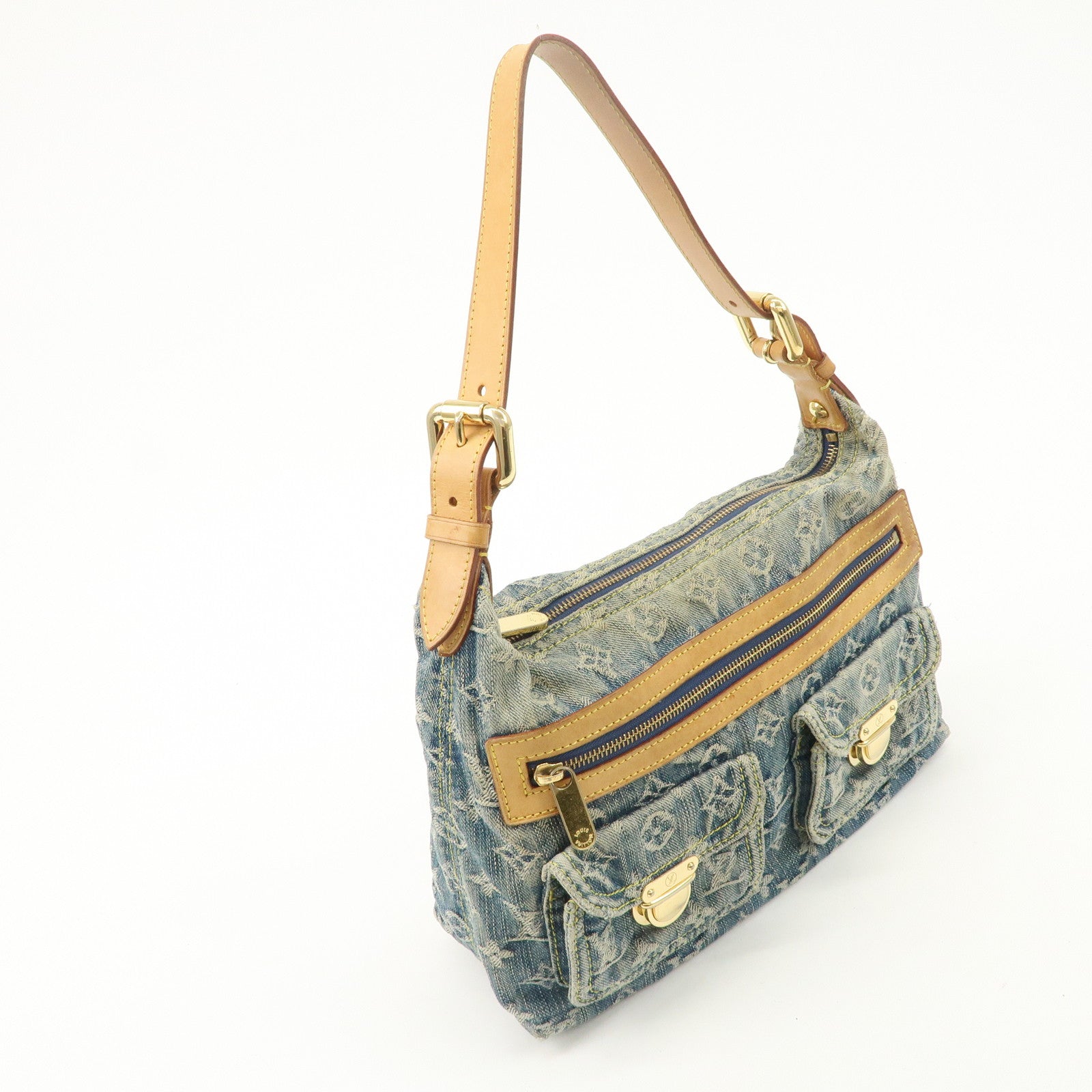 Louis Vuitton Monogram Denim Baggy PM 2Way Bag Shoulder Bag M95049 Used