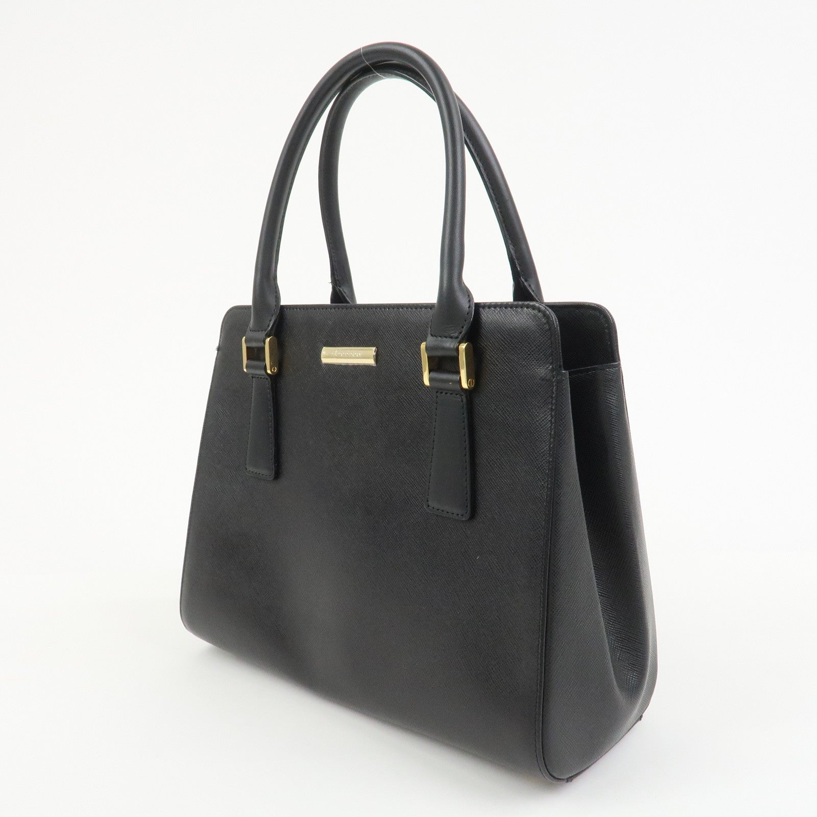 BURBERRY Logo Leather Hand Bag Black