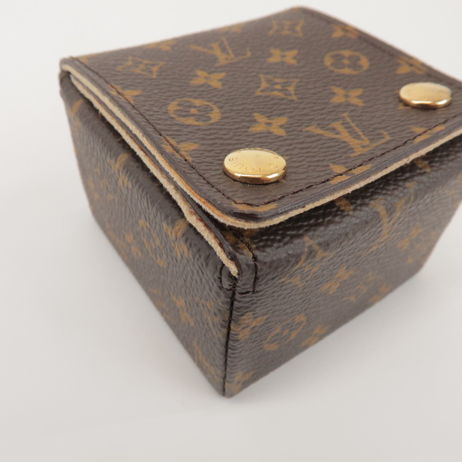 Louis Vuitton Monogram Set of 2 Ring Case Jewelry Case Brown